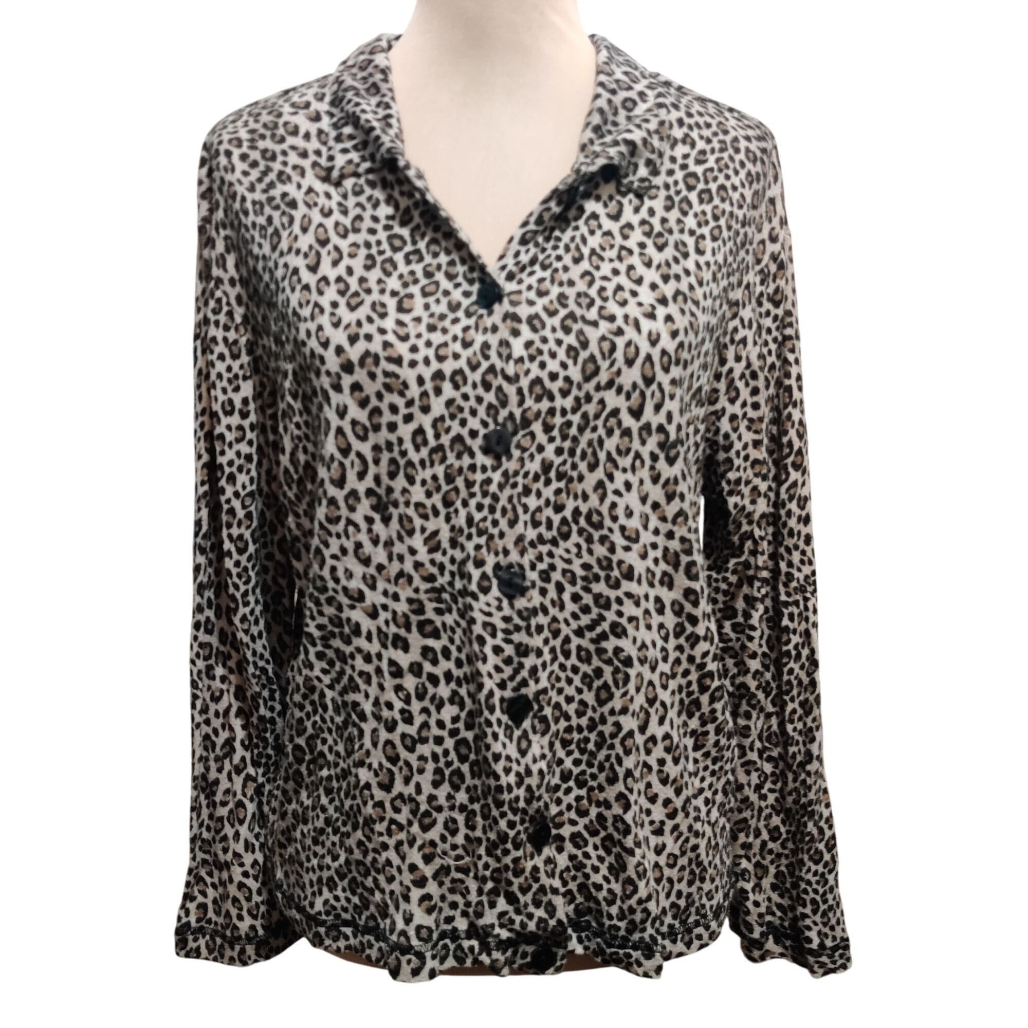 Vintage Vintage Cervelle L Matte Silk Leopard Print Blouse Long Slee Size L / US 10 / IT 46 - 2 Thumbnail