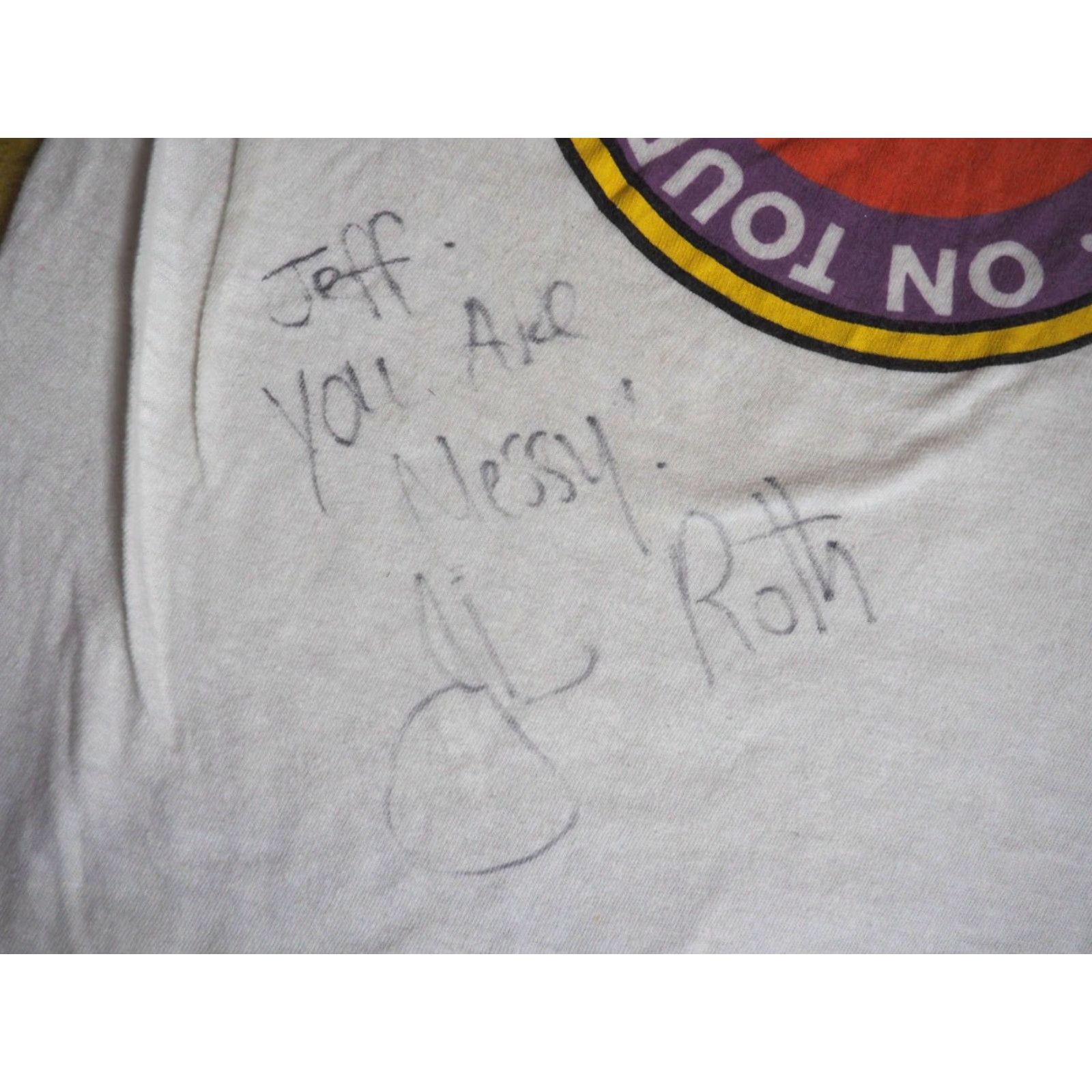 Vintage VTG 80s Screen Stars David Lee Roth Tour Signed Halen Band White Tee T-Shirt S Women/Mens? Size US S / EU 44-46 / 1 - 4 Thumbnail