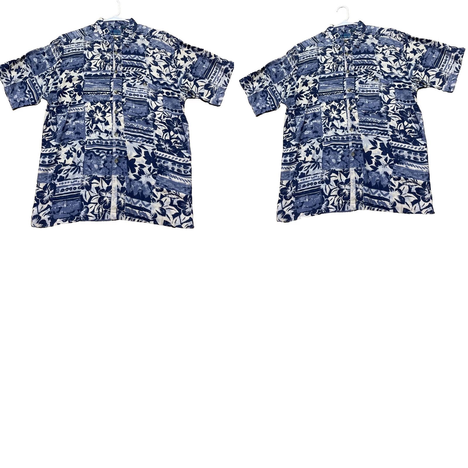 ALOHAS Blueprint Vtg 90s Shirt Men's L Blue Hawaiian Aloha Floral Madras Cotton Shirt Size US L / EU 52-54 / 3 - 11 Thumbnail