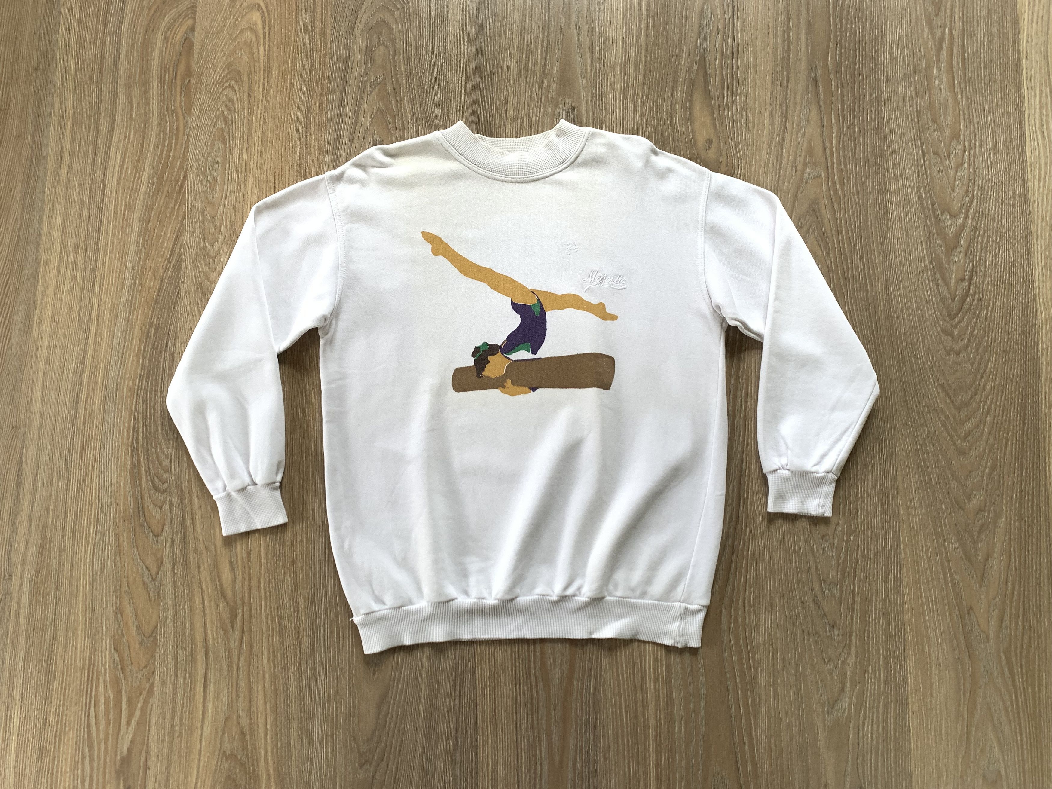 Majestic × USA Olympics × Vintage Rare Vintage Majestic Cotton Printed Trainer Sweatshirt Size US M / EU 48-50 / 2 - 1 Thumbnail
