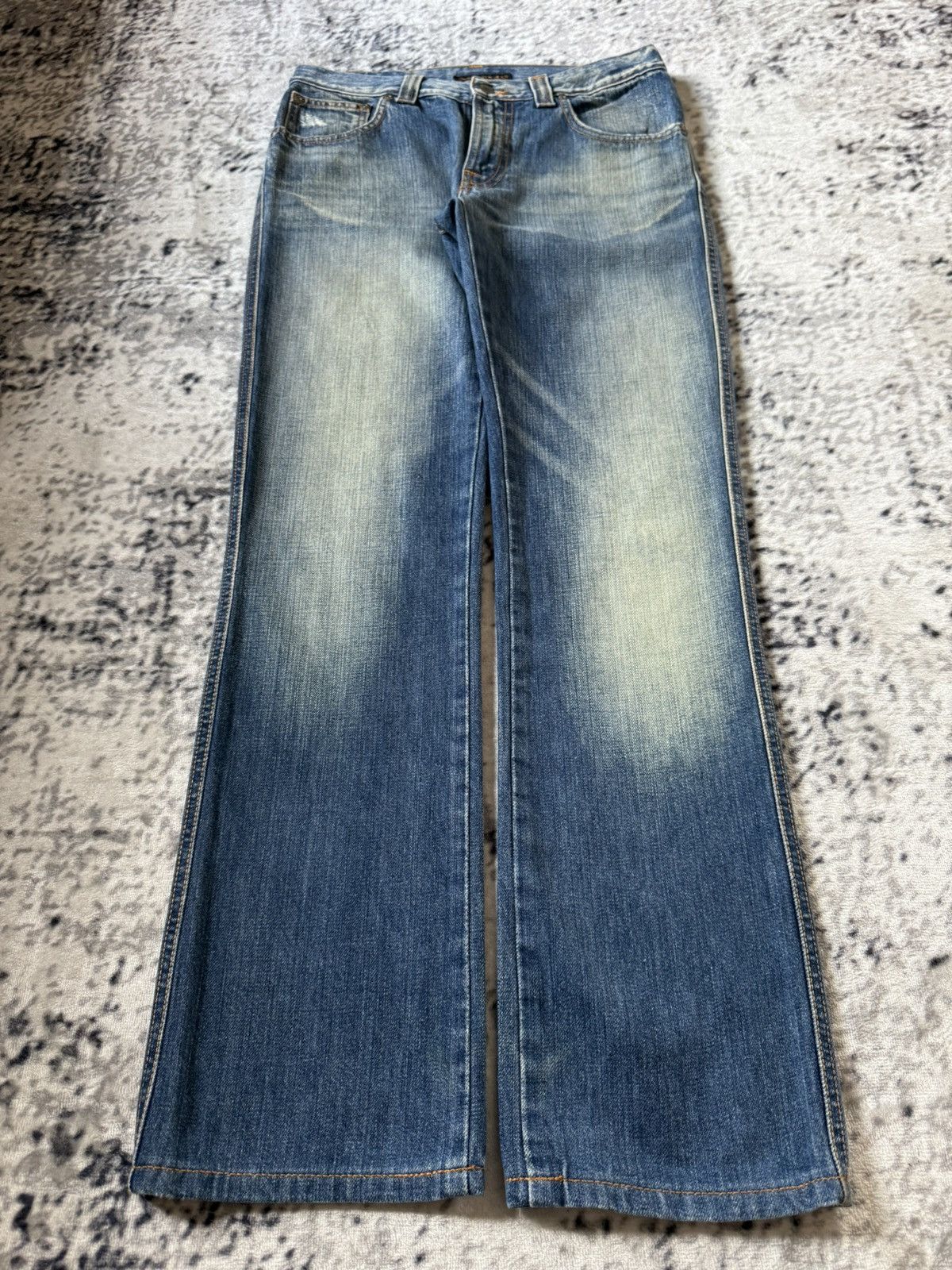 Vintage Nudie Low Slim Jim Indigo Thread Denim Jeans