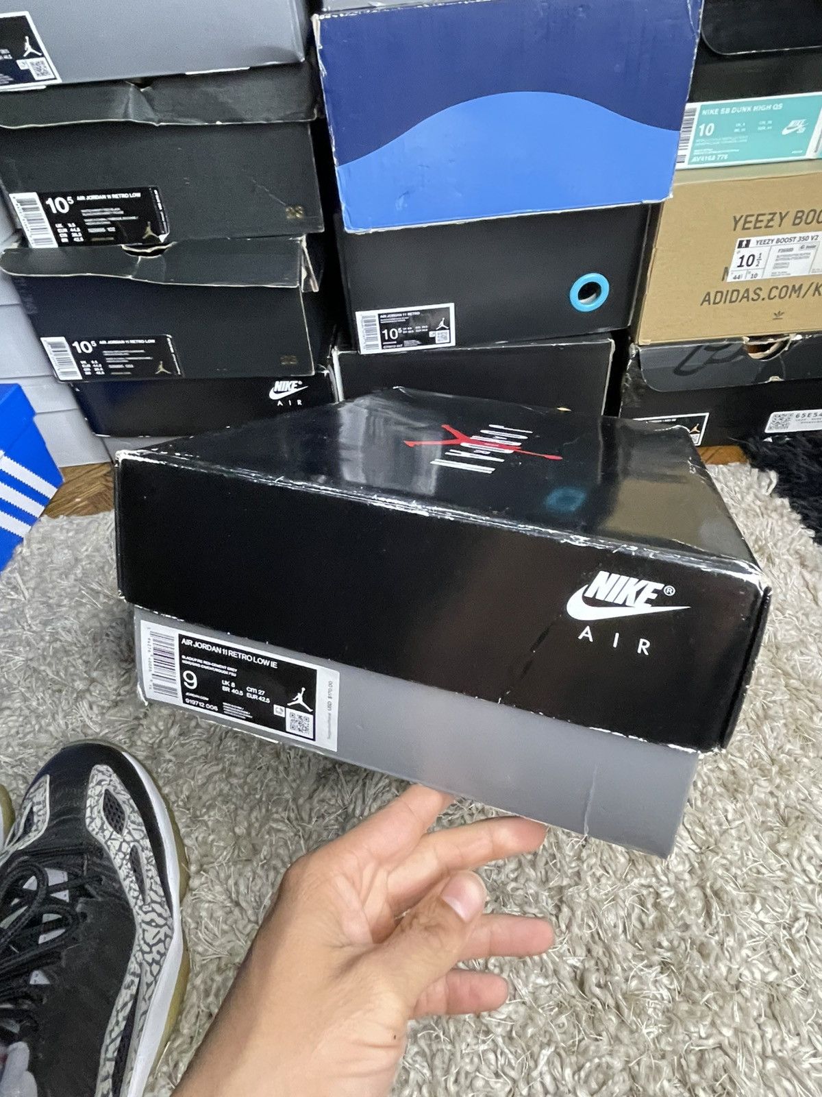 Jordan Brand Jordan 11 Low IE Black Cement Size US 9 / EU 42 - 9 Thumbnail