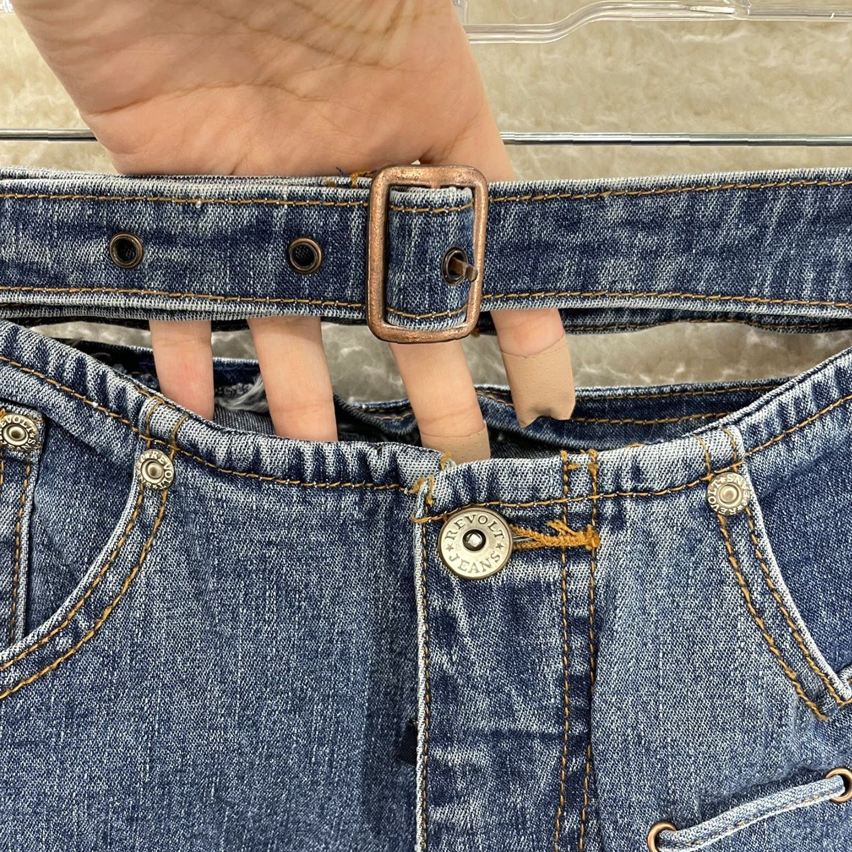 Vintage VINTAGE Revolt Flare Jeans 6 27 Lace Up Cut Out High Waist Blue Women Mens? Size 28" / US 6 / IT 42 - 5 Thumbnail