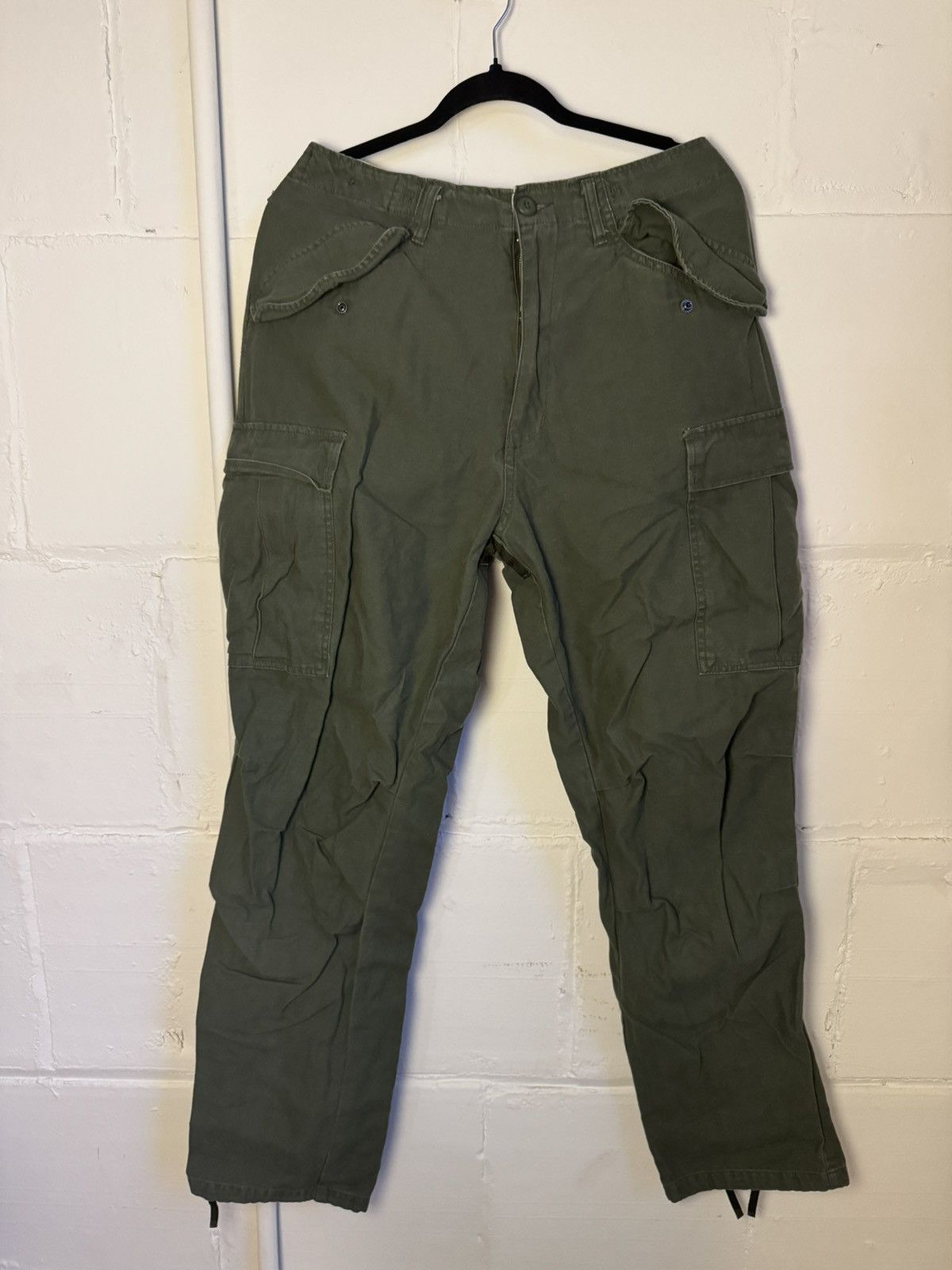 Vintage Military Khaki green cargo pants Size US 33 - 1 Thumbnail