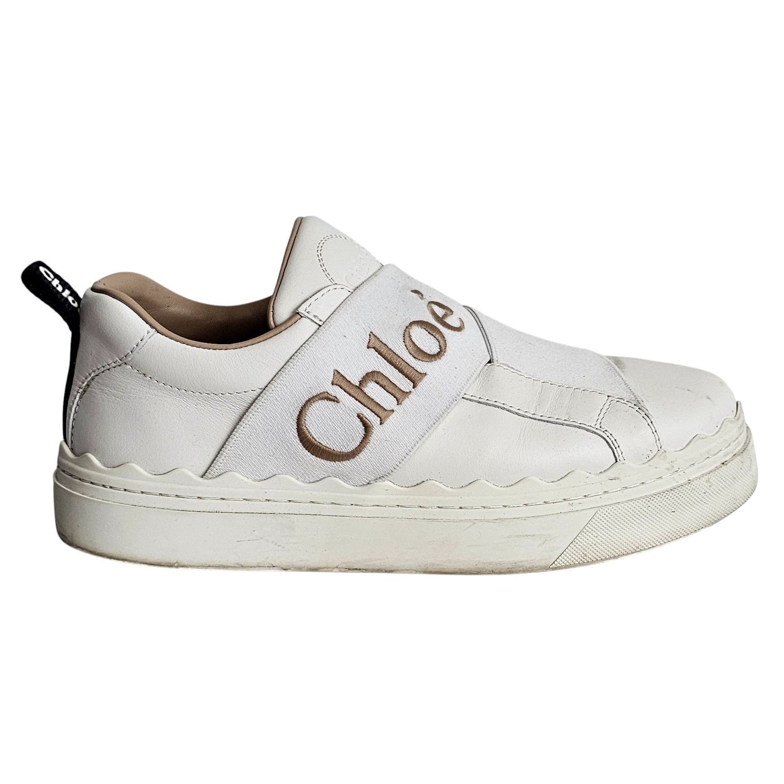Chloe Chloé Lauren logo-strap leather slip-on sneaker Size US 5 / IT 35 - 10 Thumbnail