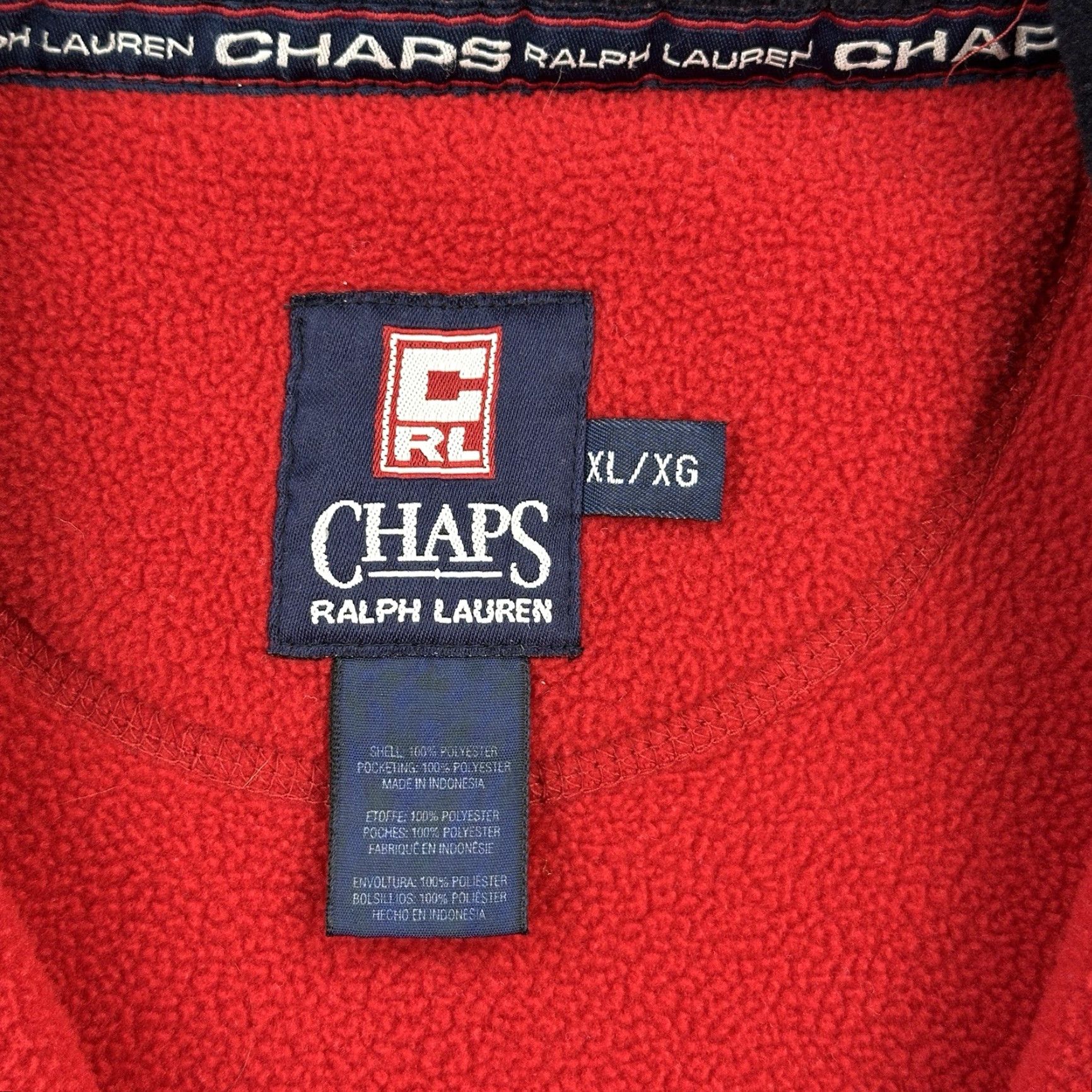 Chaps Vintage Chaps Ralph Lauren Jacket Mens XL Red 1/2 Zip Fleece Hiking Outdoor 90s Size US XL / EU 56 / 4 - 5 Thumbnail