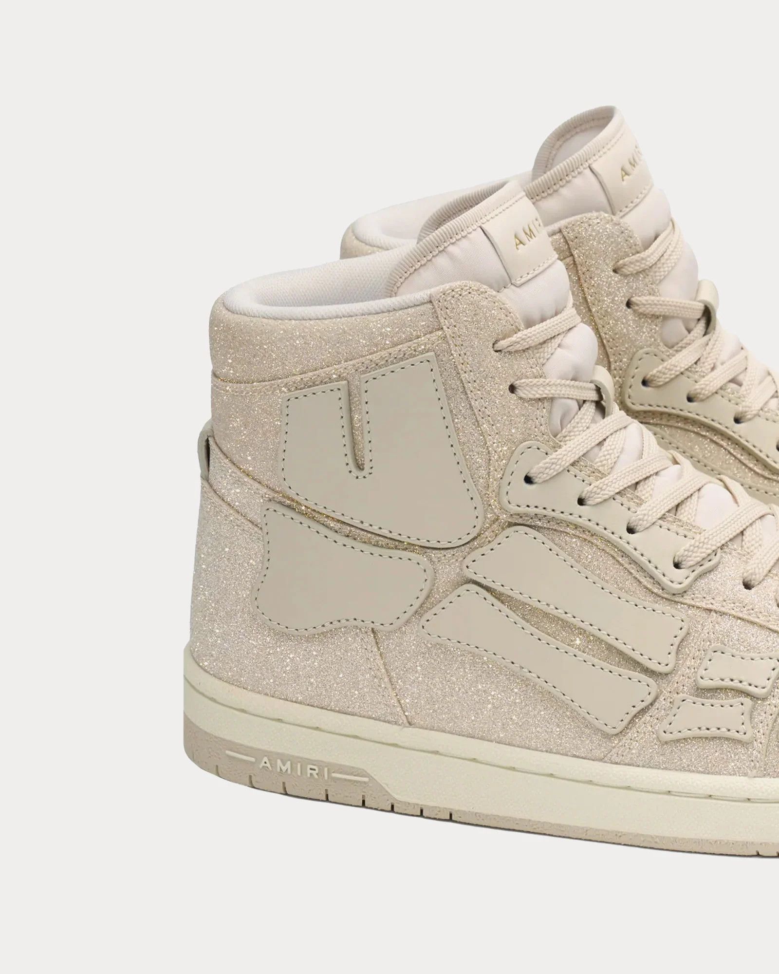 Amiri o1mle0426 Crystal Skelton Hi-Top Sneakers in Beige Size US 10 / EU 43 - 4 Thumbnail