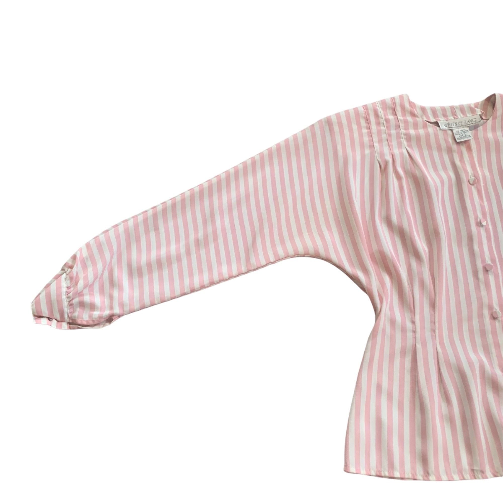 Vintage Vintage Whitney Lang Petite Striped Pastel Goth Blouse 8 Size M / US 6-8 / IT 42-44 - 3 Thumbnail