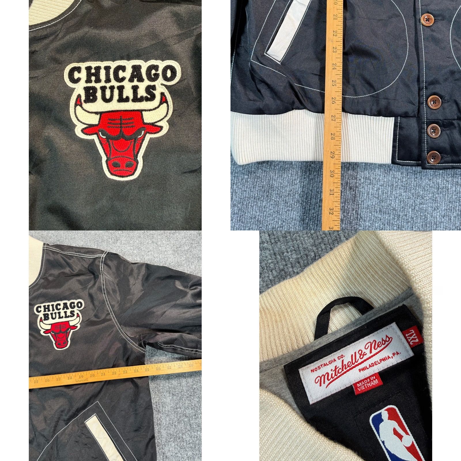 Mitchell & Ness VINTAGE Mitchell & Ness Chicago Bulls Satin Bomber Jacket Mens Large Black Logo Size US XXL / EU 58 / 5 - 8 Thumbnail