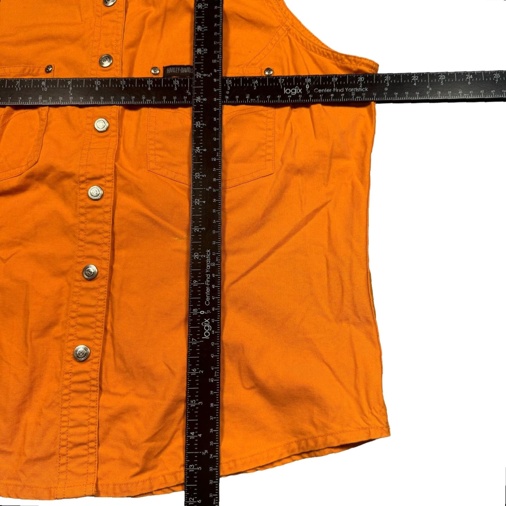 Harley Davidson VINTAGE Harley Davidson Button-Up Vest Orange Black Embroidered Biker Mens M Size US M / EU 48-50 / 2 - 7 Thumbnail