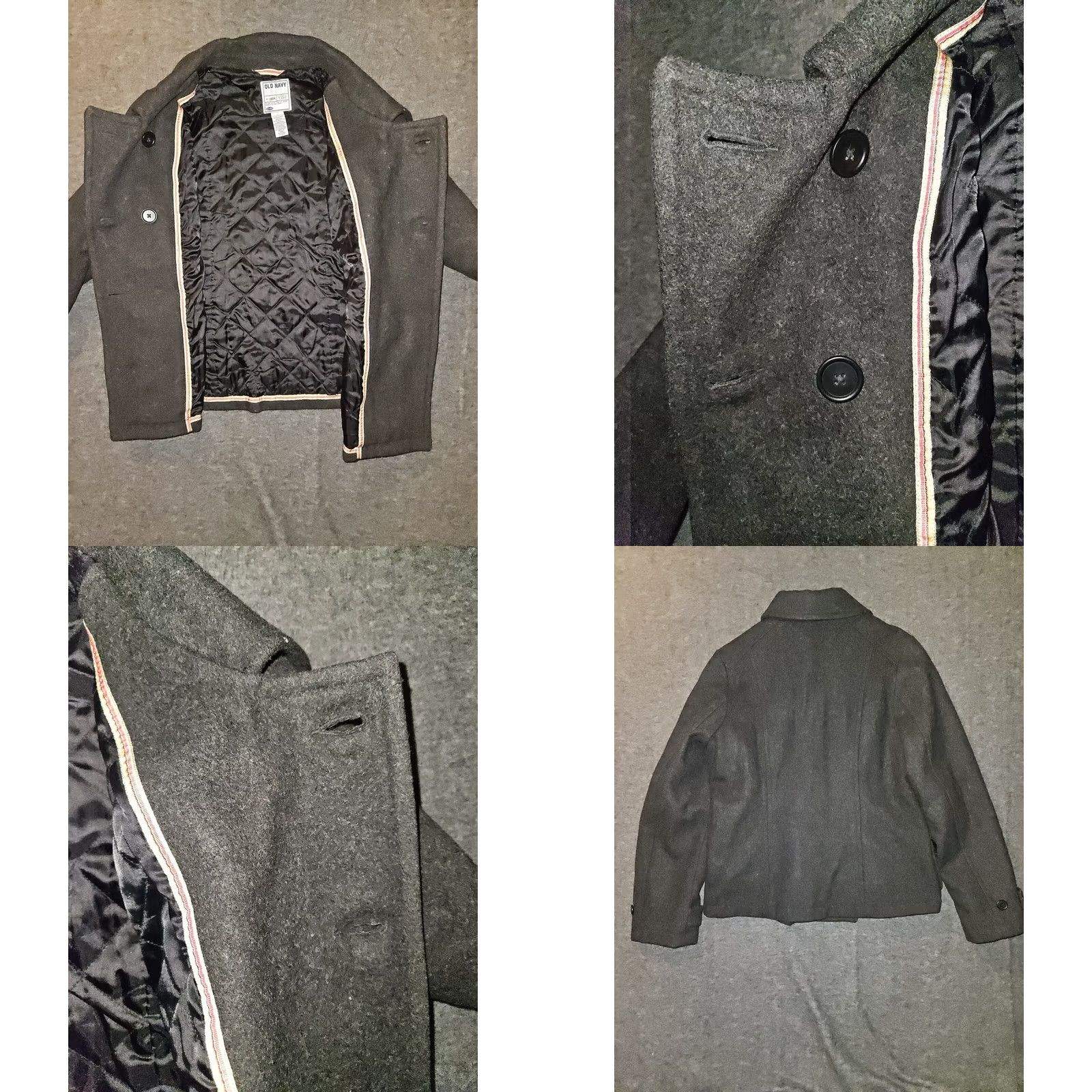 Old Navy VINTAGE Old Navy Double Breasted Wool Blend Pea Coat Women's Large Heather Gray Coat Womens Large Gray Wool Blend Pea Coat Size L / US 10 / IT 46 - 8 Thumbnail