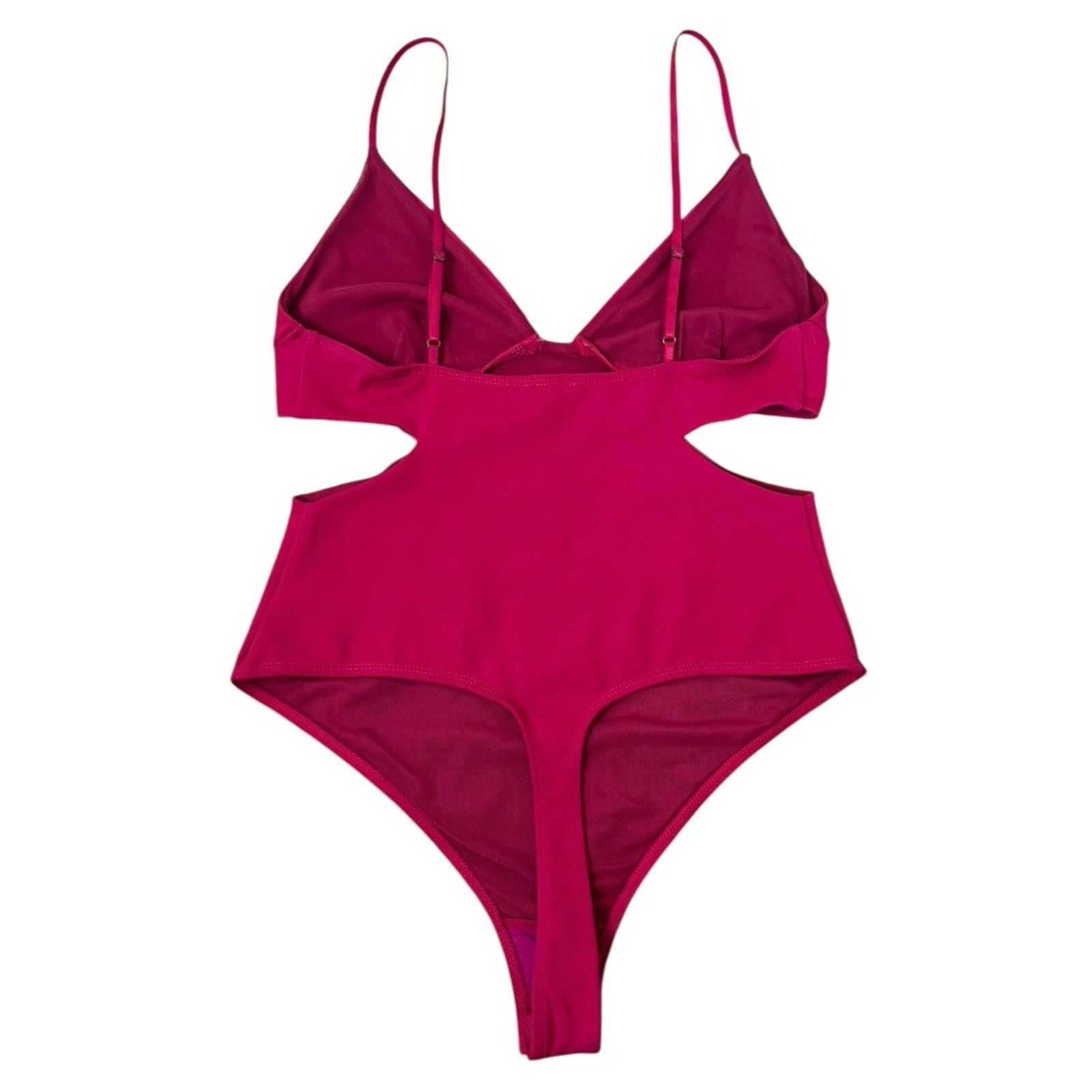 Free People INTIMATELY FP Love Triangle Cut Out Bodysuit Cha Cha Cherry Size S / US 4 / IT 40 - 8 Thumbnail