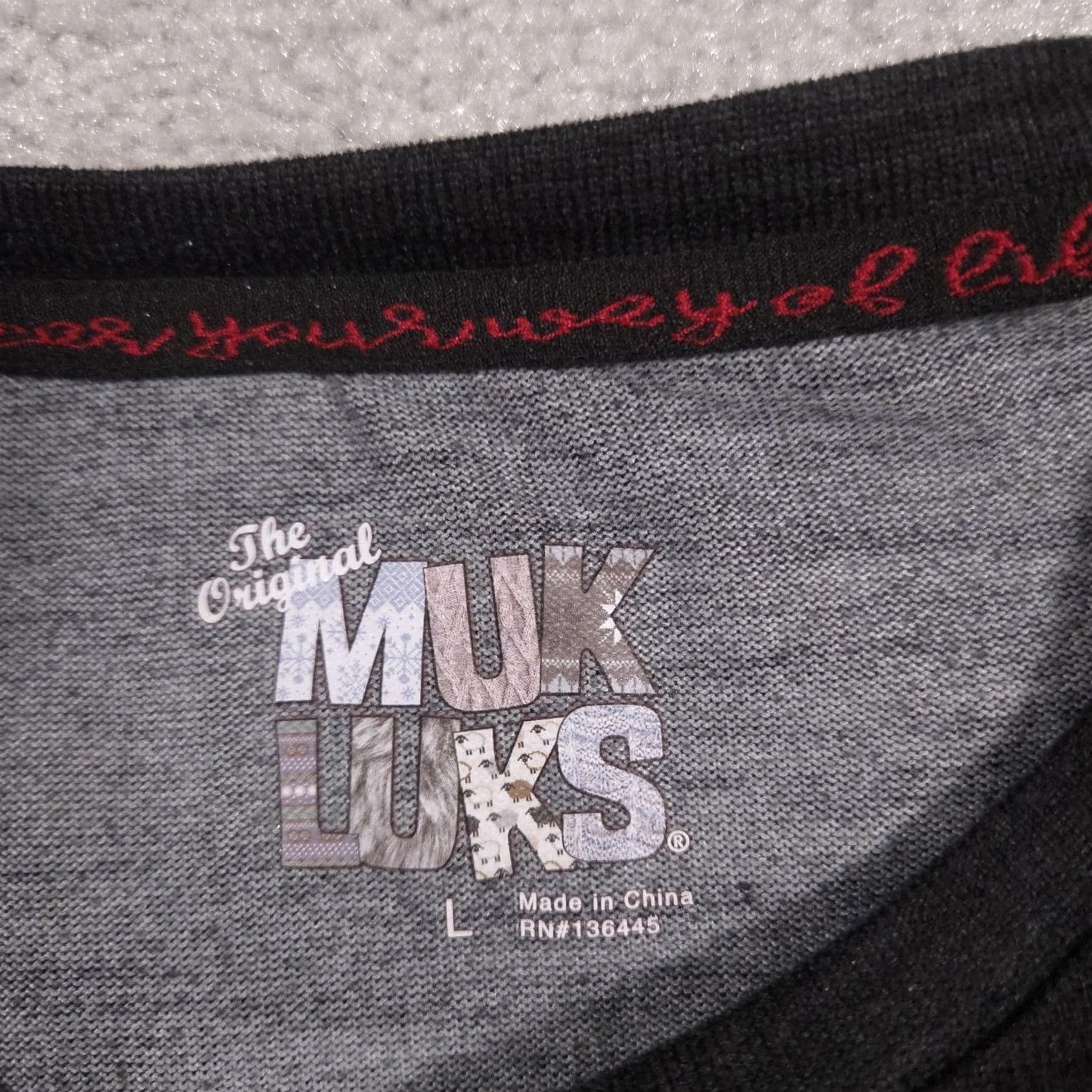 Vintage Muk Luks Shirt Womens Large Gray Crew Neck Ruched Long Sleeve Top Size L / US 10 / IT 46 - 5 Thumbnail