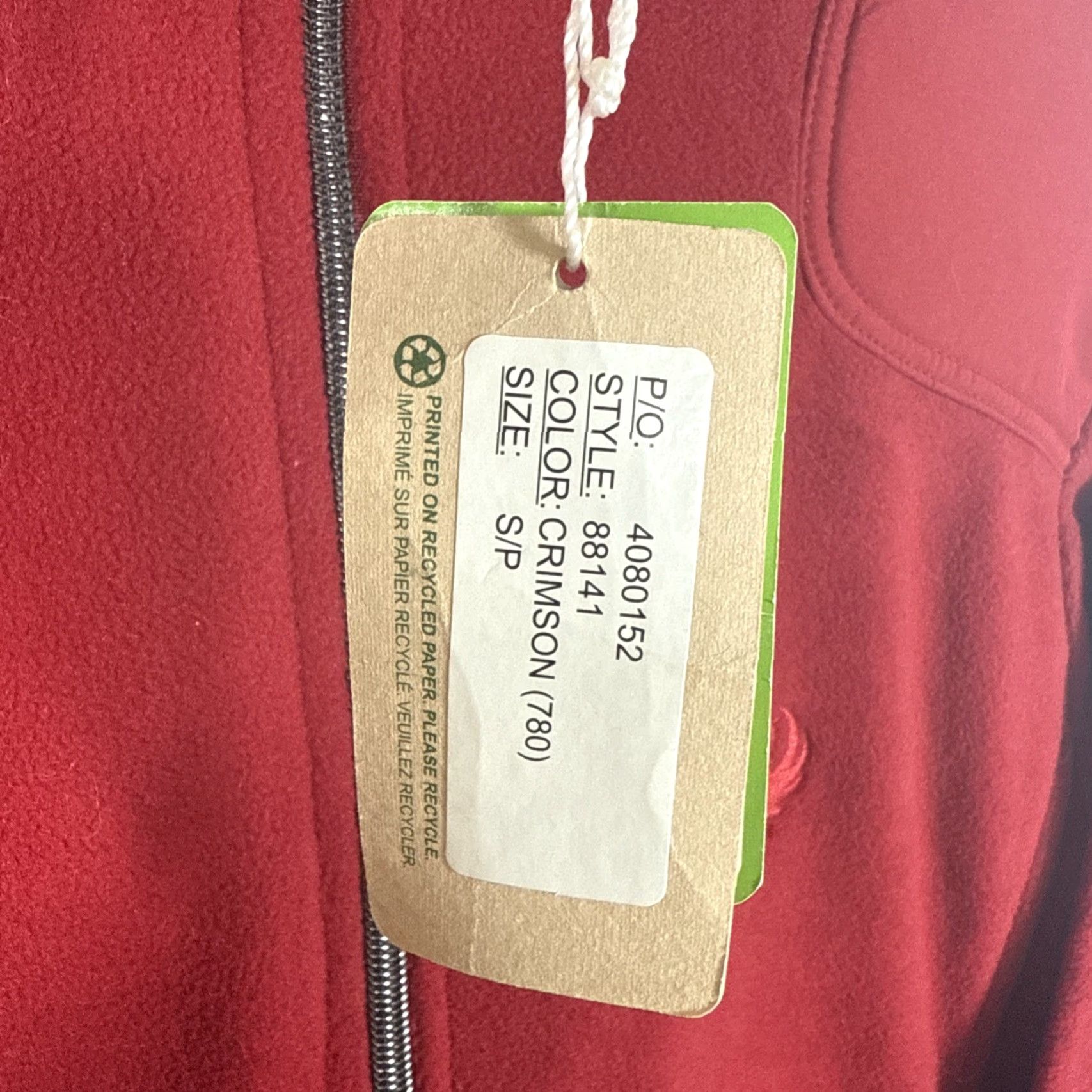 Vintage NWT RUGER North End Jacket Mens Size S Red Fleece Polyester Size US S / EU 44-46 / 1 - 3 Thumbnail