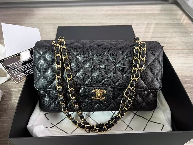 Chanel ChanelCF medium size black gold caviar cowhide cross-body b Size ONE SIZE - 1 Thumbnail