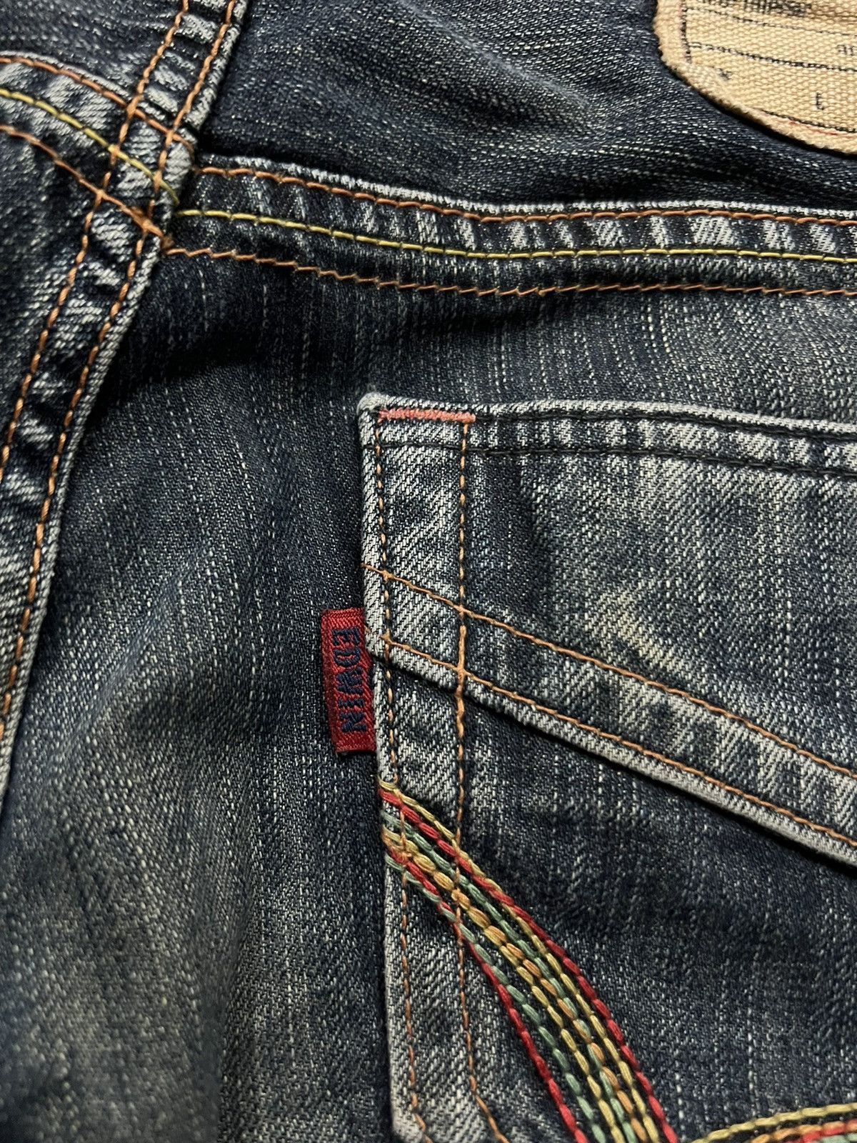 Edwin × If Six Was Nine × Le Grande Bleu (L.G.B.) 💥FLARE💥VINTAGE EDWIN 503 BLUE TRIP FLARE JEANS RARE Size US 32 / EU 48 - 15 Thumbnail