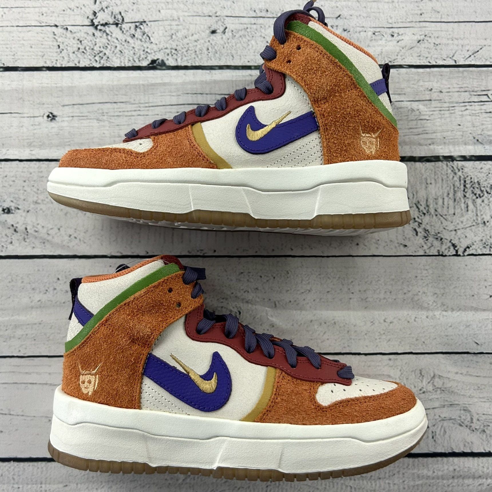 Nike Nike Dunk HI Up PRM White Canyon Purple Orange DQ5012-133 Women's 5.5 Basketball Sneakers, Nike Dunk, High Top, Orange Size US 5.5 / IT 35.5 - 2 Thumbnail