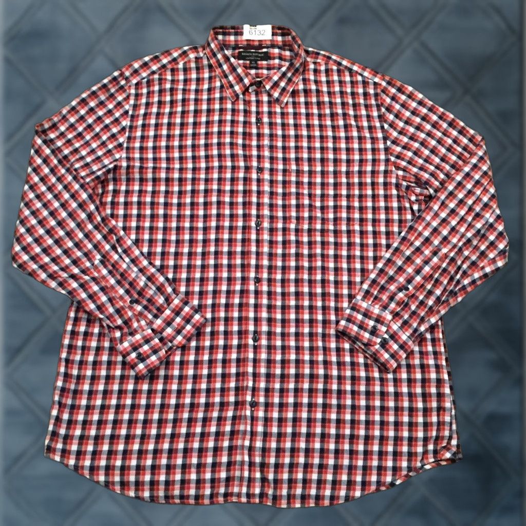 Banana Republic Banana Republic Shirt Mens XL Red Blue Plaid Long Sleeve Button Up Flannel Size US XL / EU 56 / 4 - 1 Thumbnail