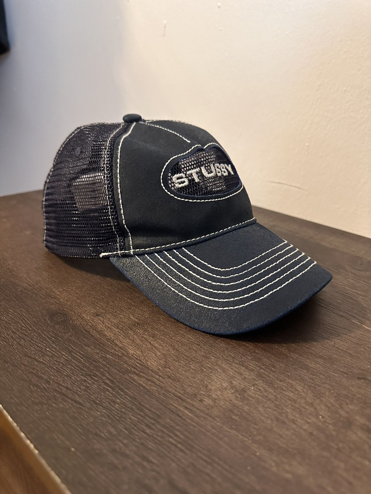 Stussy Stüssy Low Pro Trucker Cut-Out Leather Snapback | Grailed