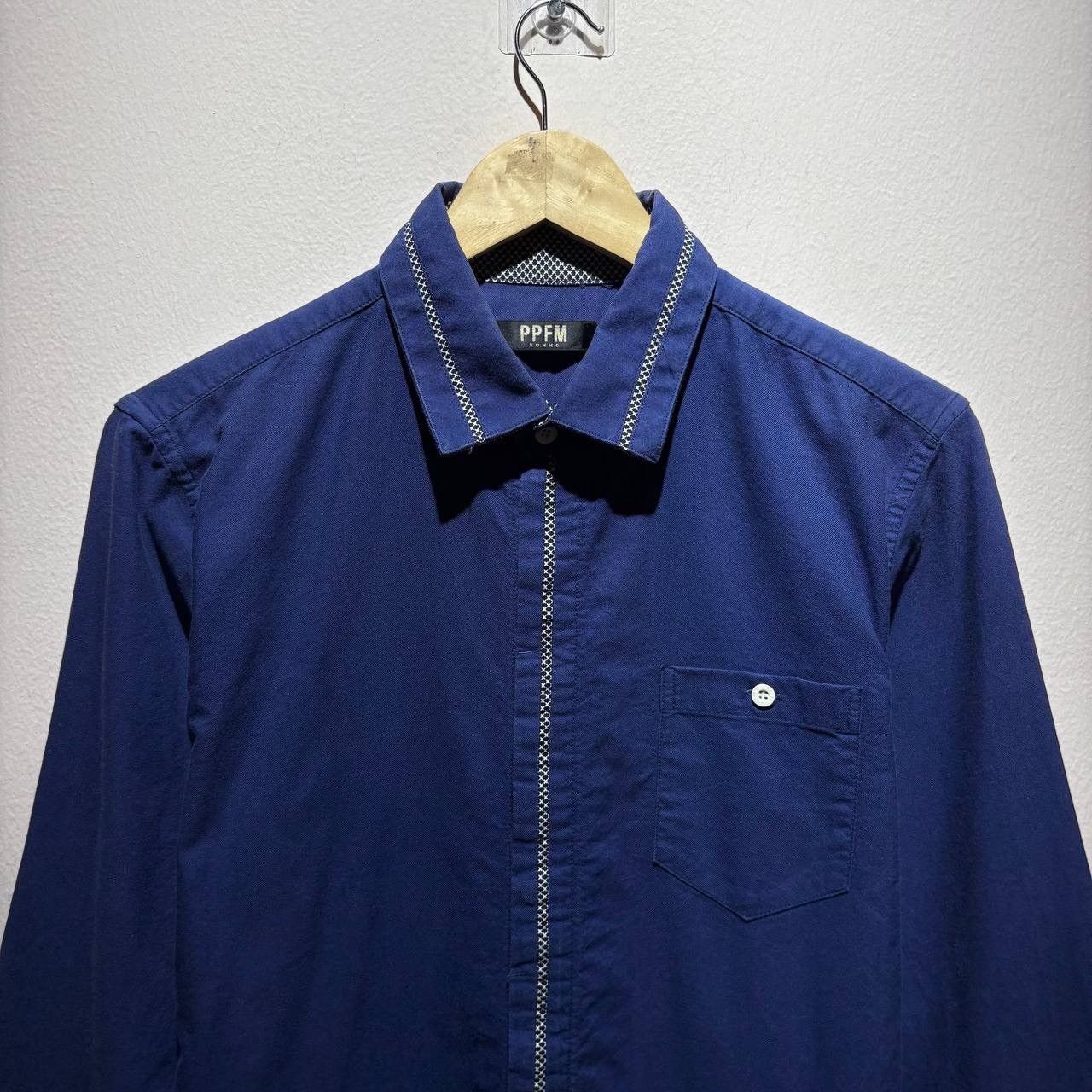 PPFM PPFM Peyton Place Homme Navy Blue Checkered Line Shirt Size US M / EU 48-50 / 2 - 3 Thumbnail