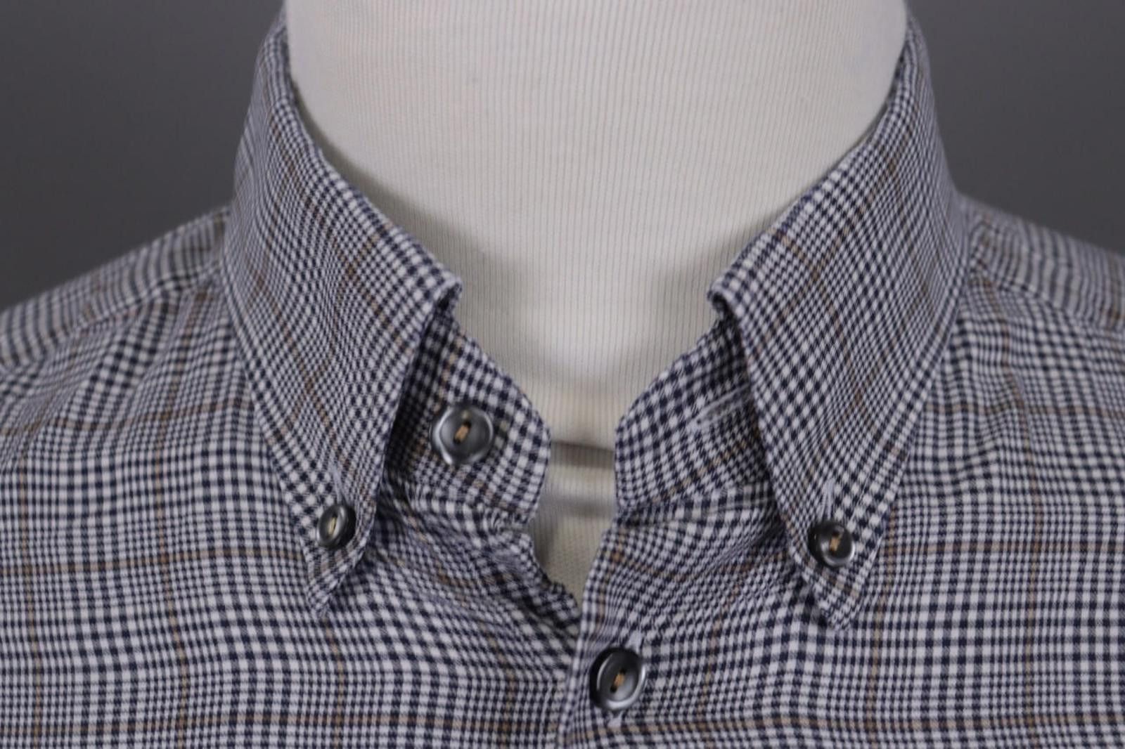 Eton Eton Slim Fit Gray Check Dress Shirt Size 43 / 17 / XL Size US XL / EU 56 / 4 - 4 Thumbnail