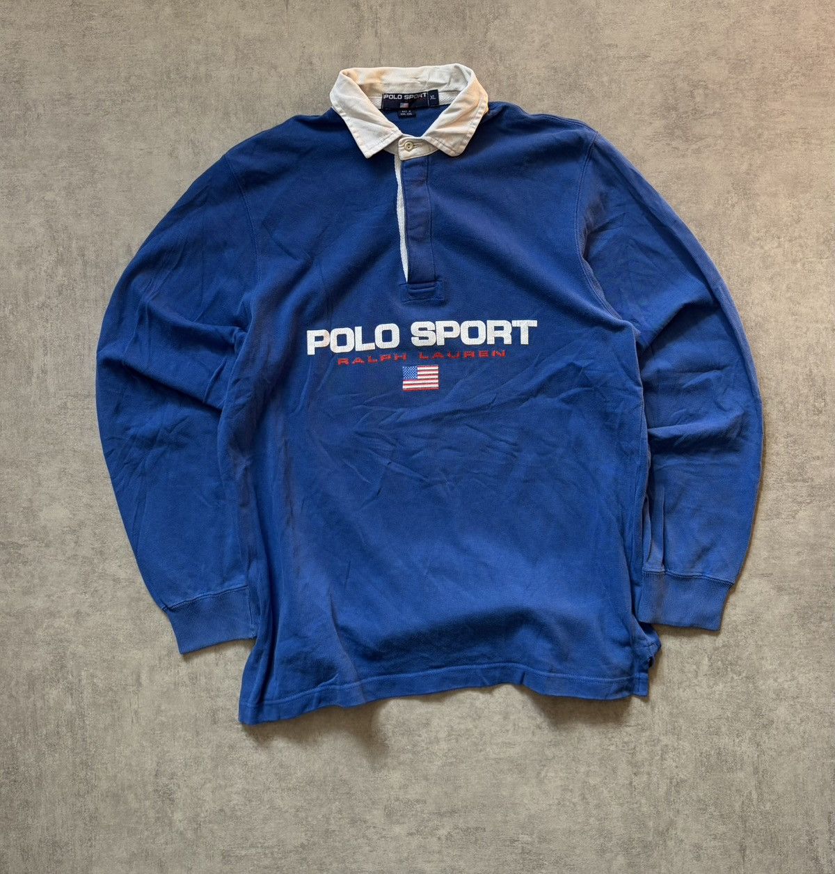 vintage polo sport longsleeve polo rugby shirt