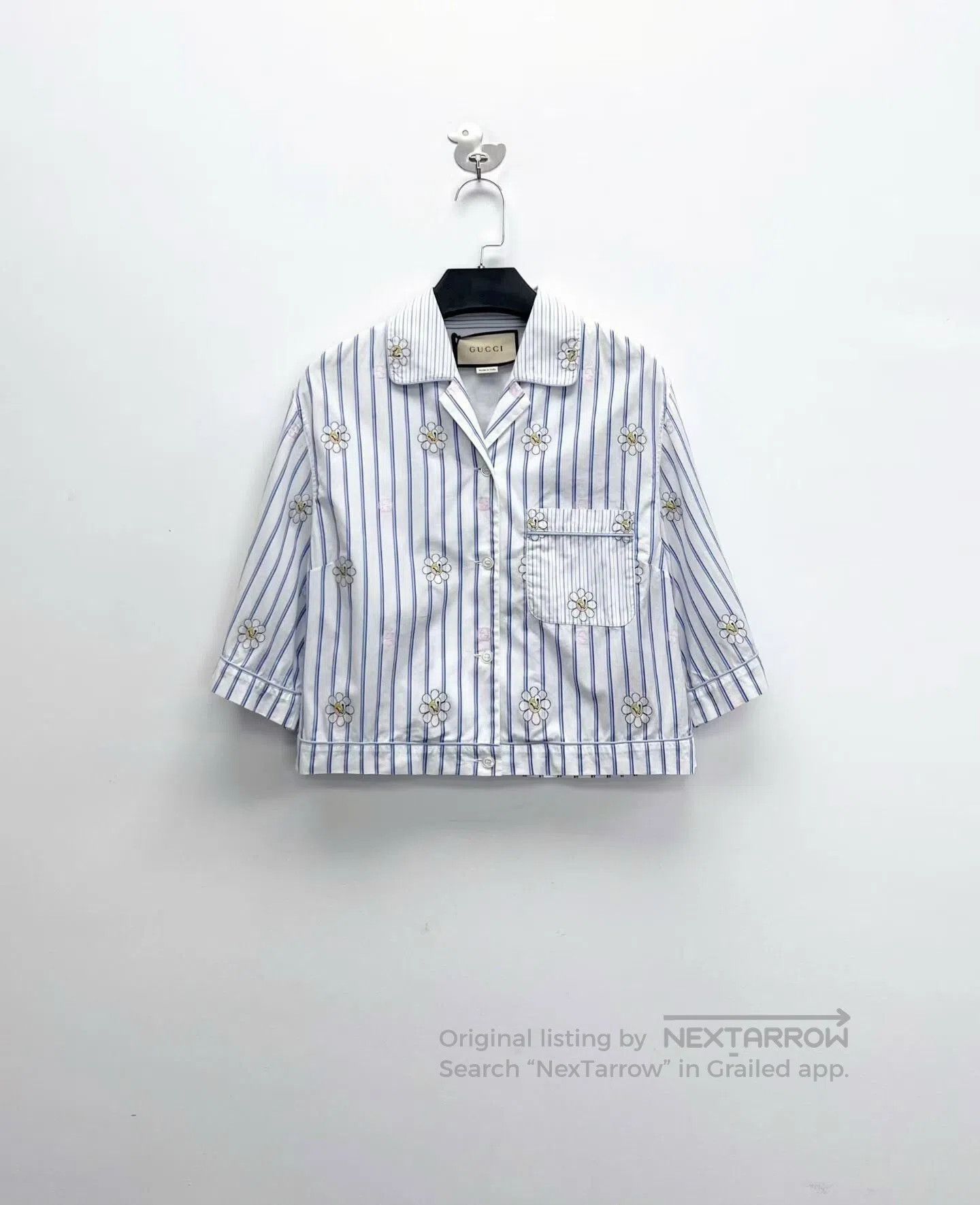 Other Gucci SS24 Blue Striped Daisy Jacket. Size S / US 4 / IT 40 - 1 Thumbnail