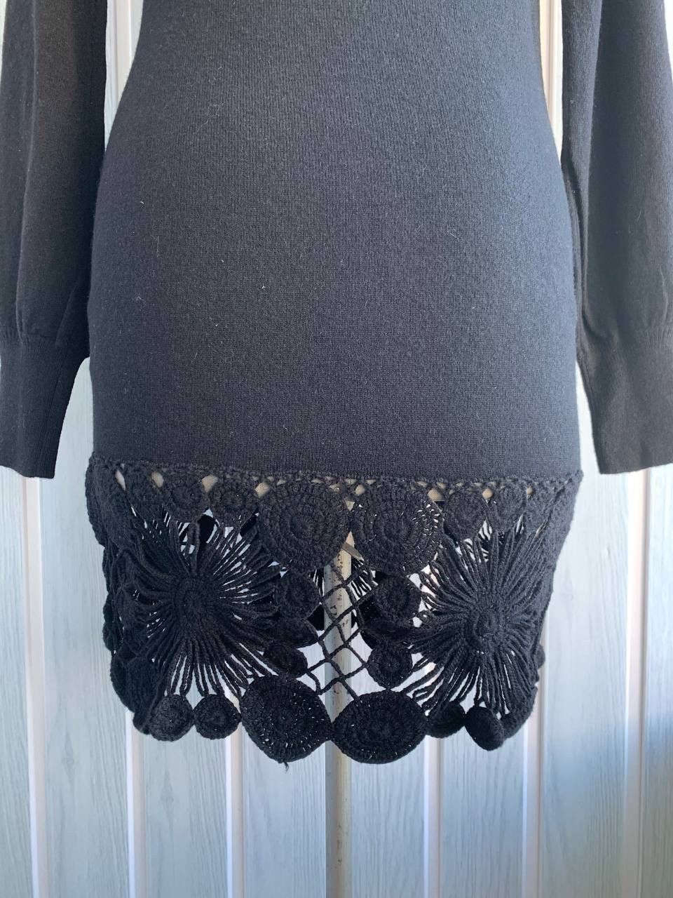 RED Valentino Red Valentino Black Wool & Cashmere Blend Knit A-Line Dress Size M / US 6-8 / IT 42-44 - 12 Thumbnail