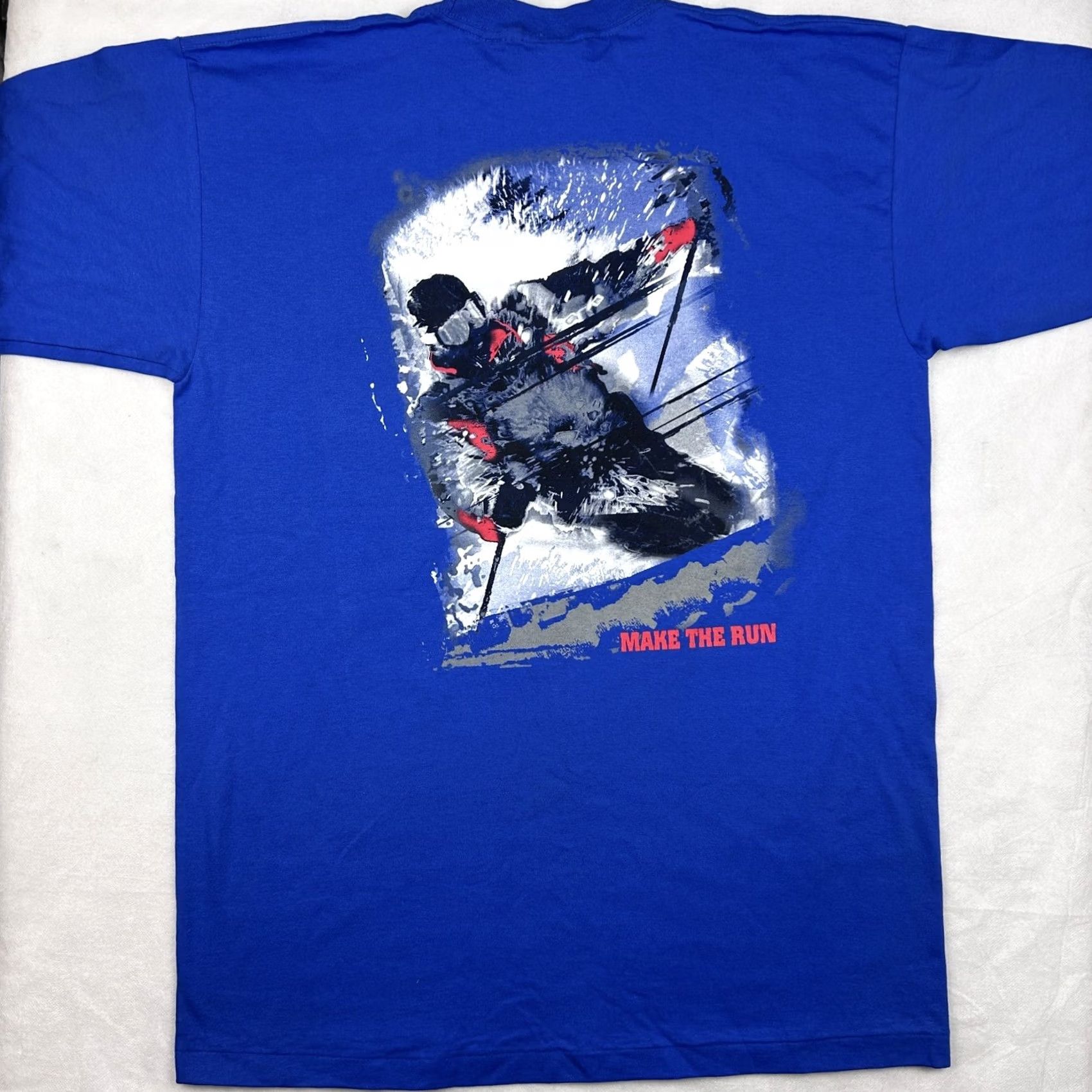 Marlboro NOS Marlboro Ski Pocket T-Shirt XL Men Blue 90s 80s Vintage Short Sleeve Cotton Cigarette Tobacco Shirt Mens Size US XL / EU 56 / 4 - 6 Thumbnail