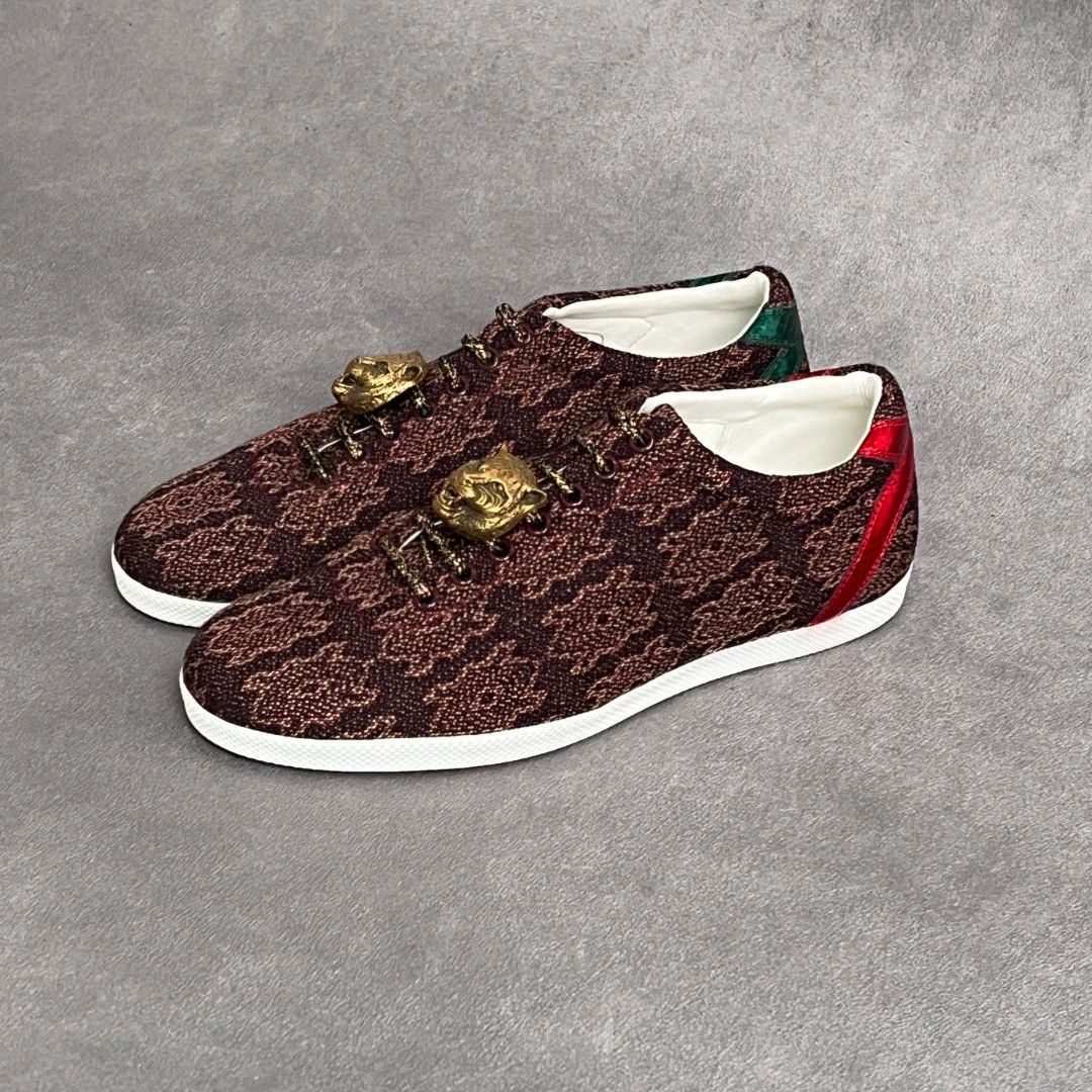 Gucci GUCCI Tiger Head Lace-up Sneaker Made in Italy 40 Size US 9 / IT 39 - 1 Thumbnail