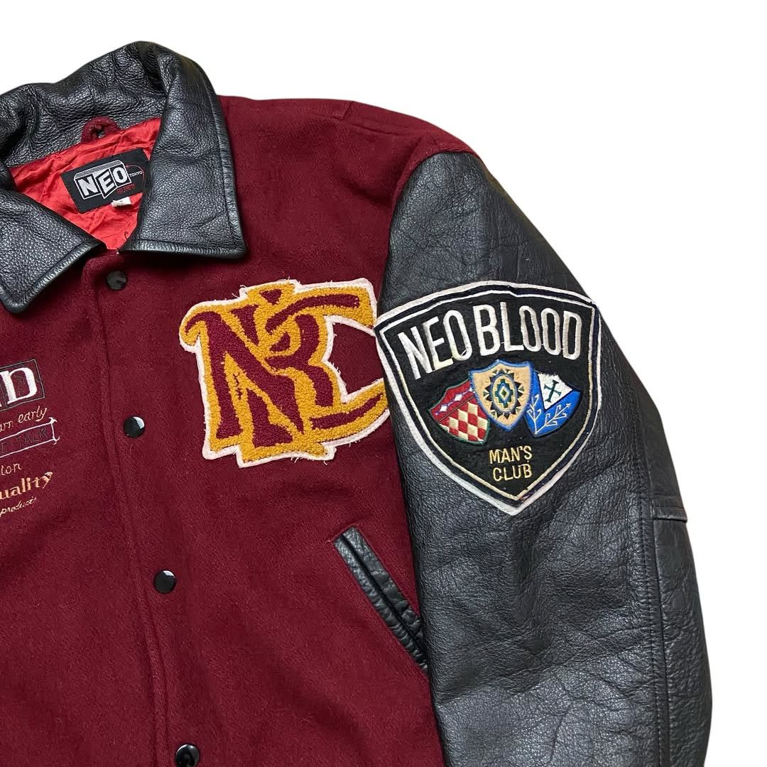 Vintage Neo Blood Japan Varsity Sleeve Leather Jacket