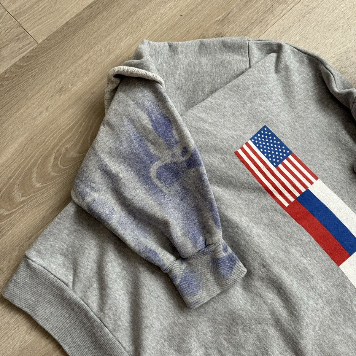 Gosha Rubchinskiy Gosha Rubchinskiy 18Aw FlagS Grey Cotton Custom Hoodie Size US M / EU 48-50 / 2 - 6 Thumbnail