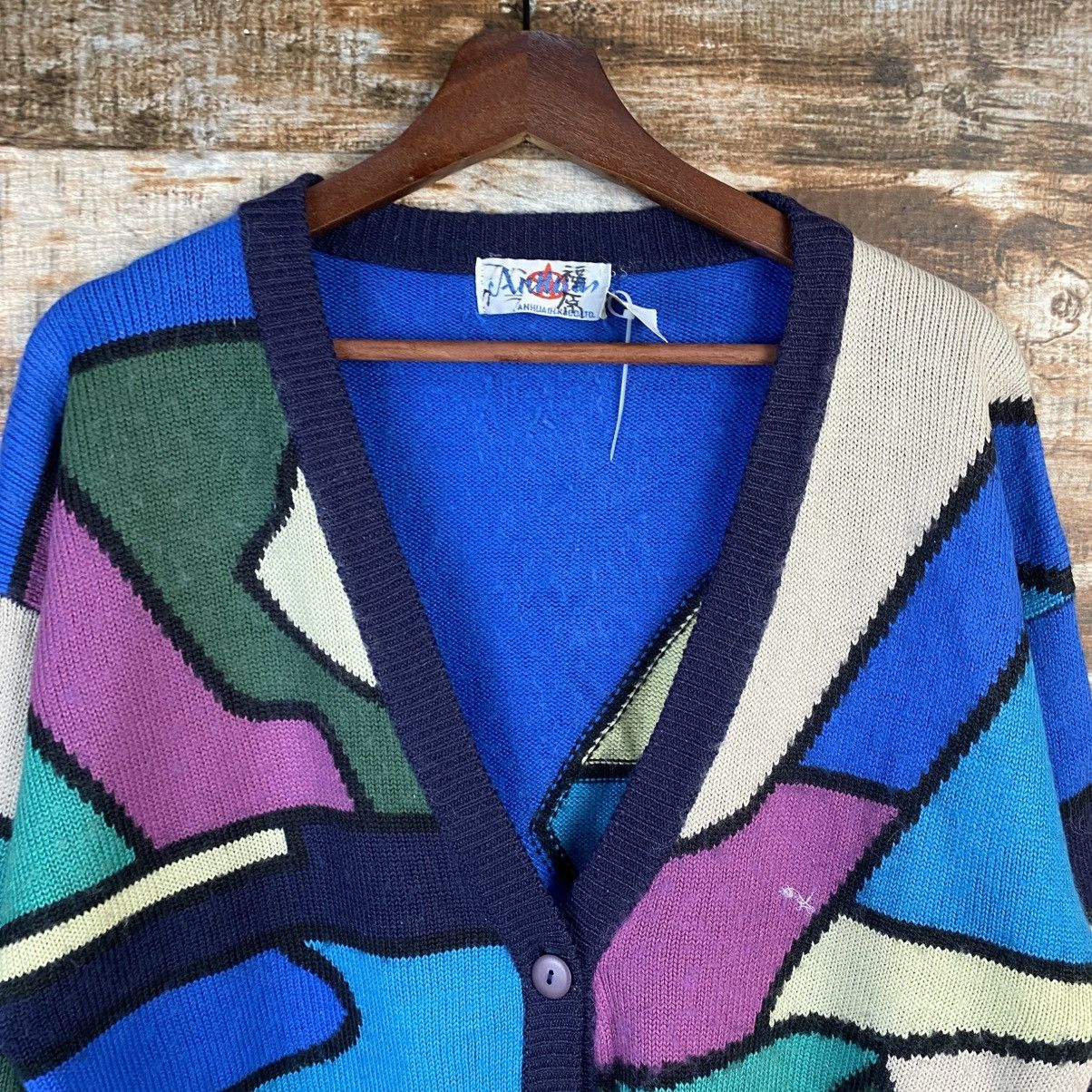 Vintage DL Anhan Blue Cardigan Knitwear #C1144 Size M / US 6-8 / IT 42-44 - 4 Thumbnail
