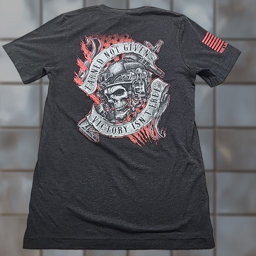 Vintage Nine Line Graphic Tee T-Shirt Men Small Black Cotton Logo Patriotic Military Short Sleeve Crew Neck Size US S / EU 44-46 / 1 - 1 Thumbnail