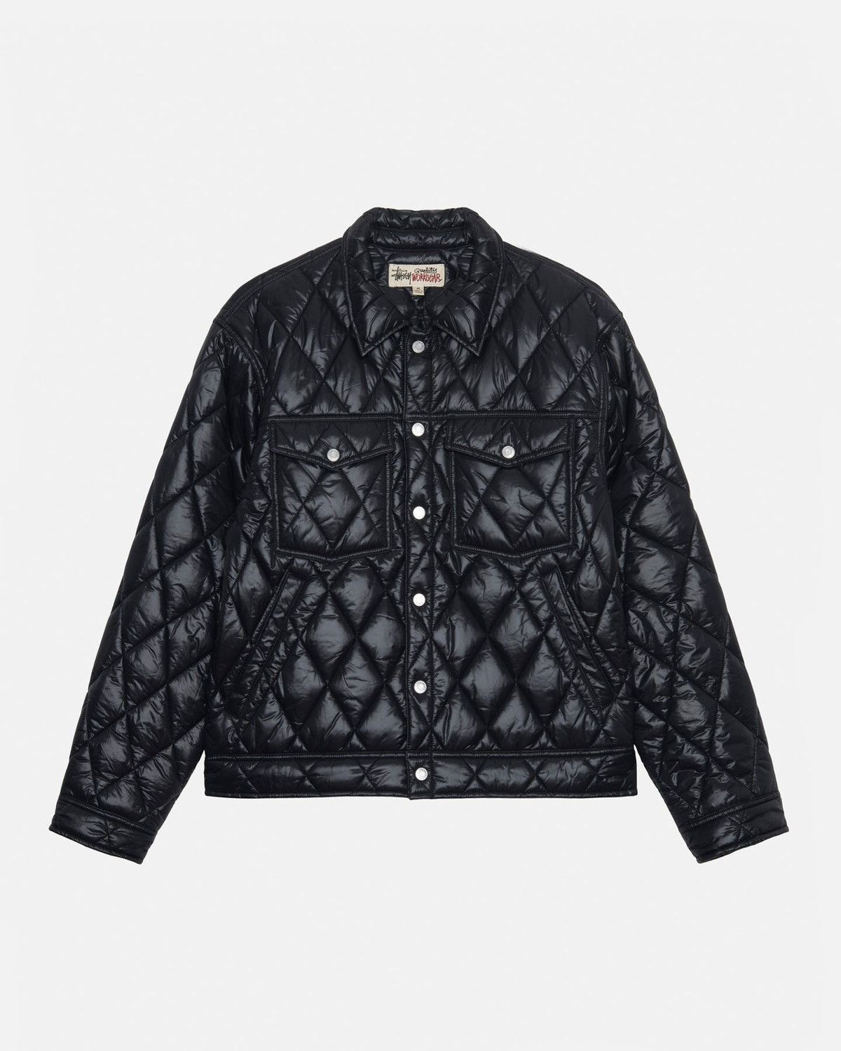 Hype × Streetwear × Stussy Stüssy RANCH JACKET QUILTED NYLON Black 