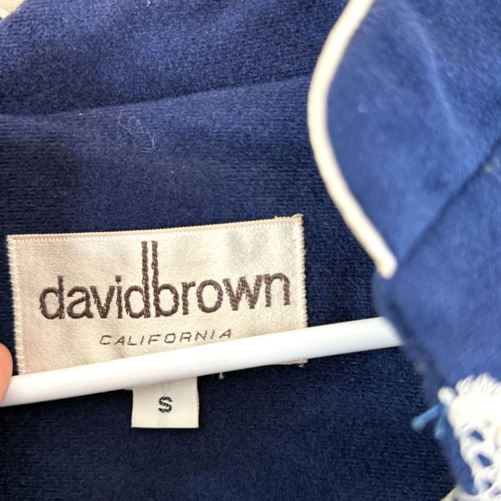Velour VINTAGE David Brown California Maxi Dress Womens Small Blue 70s Velour Zip NWT Size S / US 4 / IT 40 - 6 Thumbnail