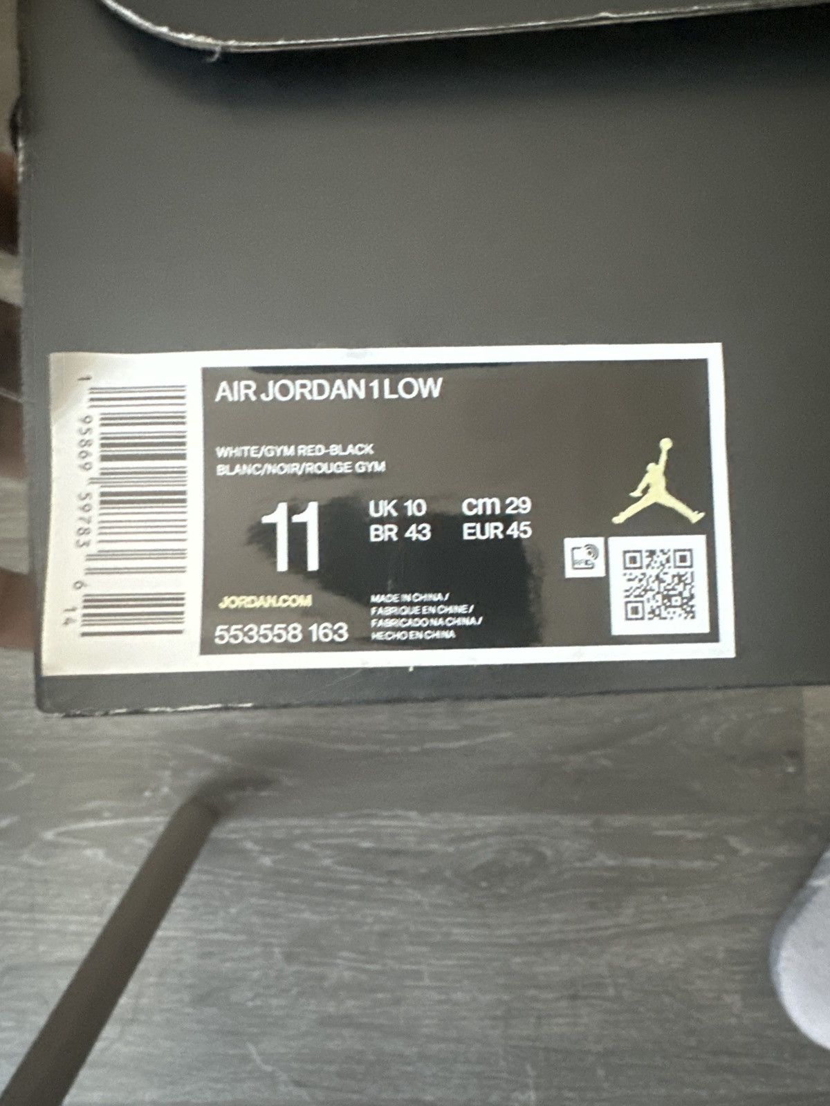 Jordan Brand Air jordan 1 low Red black Size US 11 / EU 44 - 4 Thumbnail