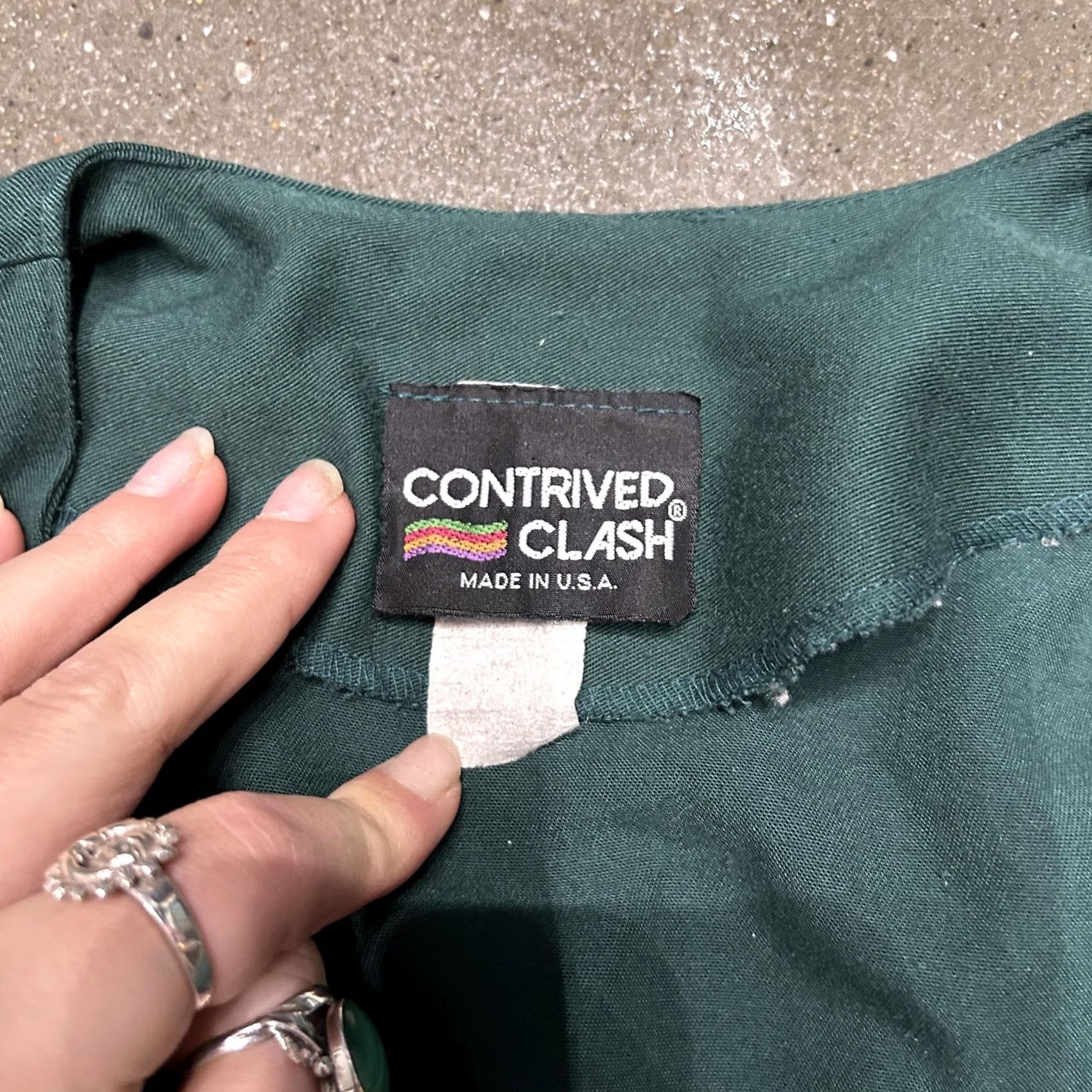Doublet VINTAGE Contrived Clash Blazer Jacket Womens Medium Green Double Breasted Made USA Size M / US 6-8 / IT 42-44 - 3 Thumbnail
