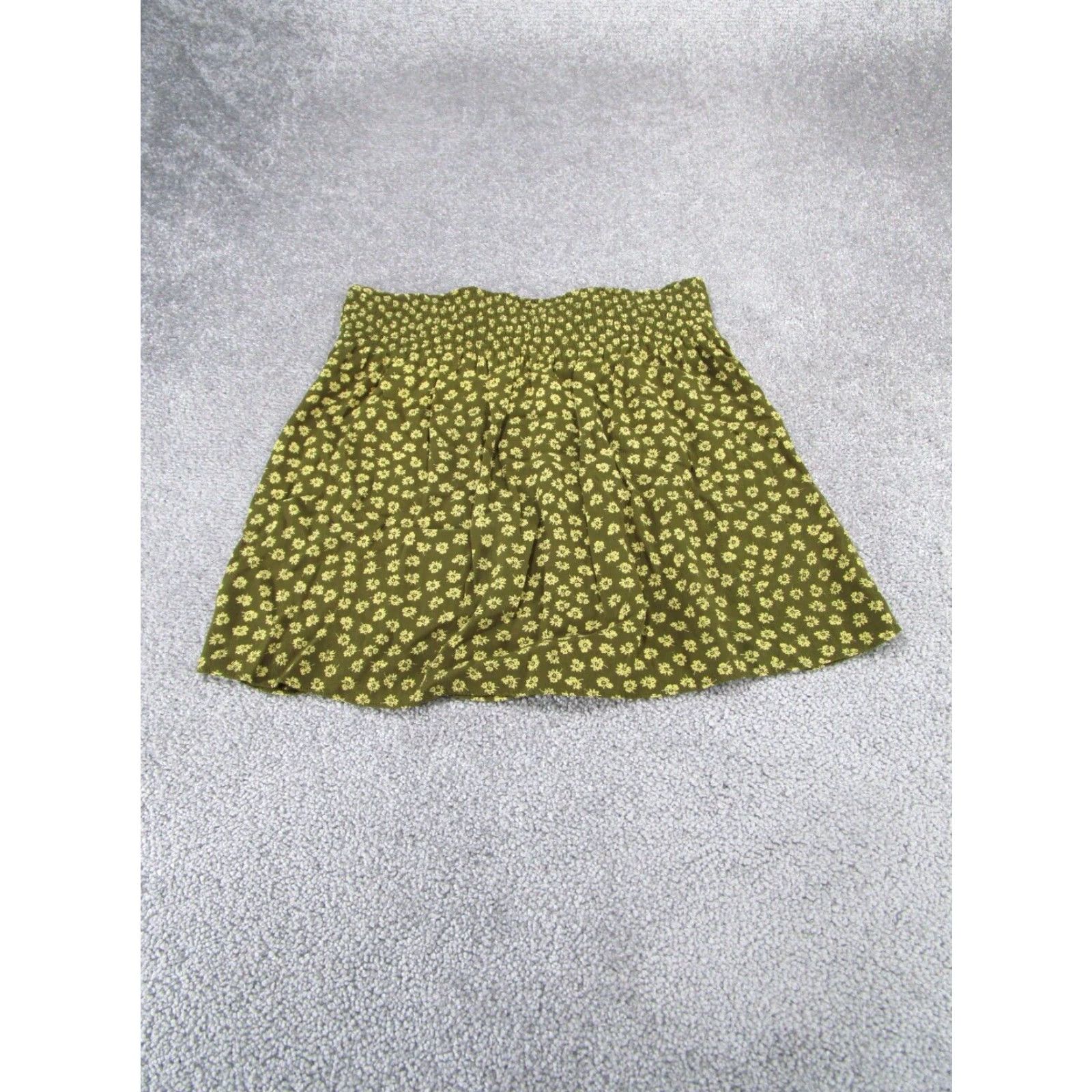 Madewell VINTAGE Madewell Women's Short A-Line Skirt Floral Green Brown Lightweight Viscose Size M Women Size 32" / US 10 / IT 46 - 7 Thumbnail