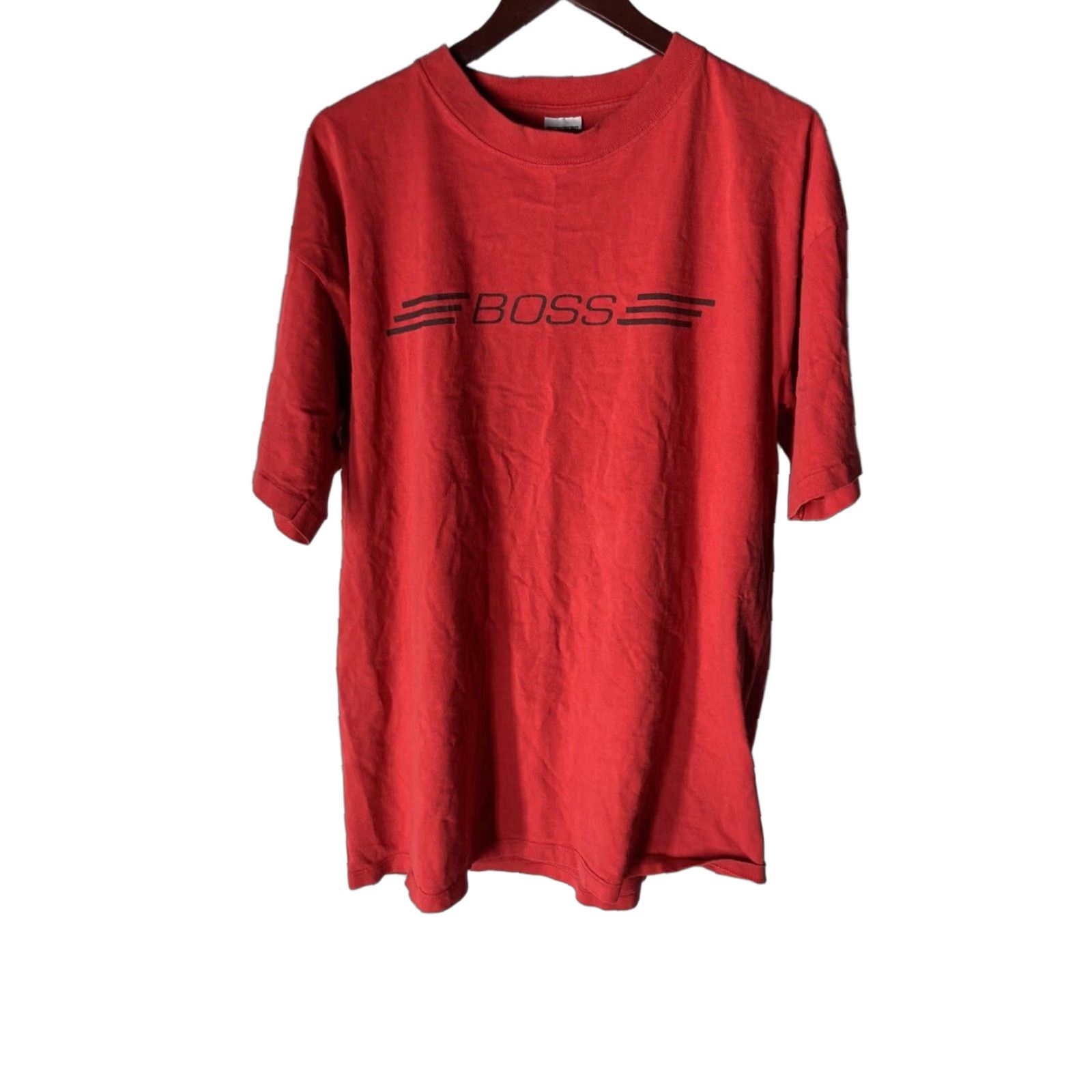 Vintage VINTAGE Boss T-Shirt Single Stitch Hip Hop Full Script Back 90s Cotton Adult XL Red Men Mens T-Shirt 90s Size US XL / EU 56 / 4 - 1 Thumbnail