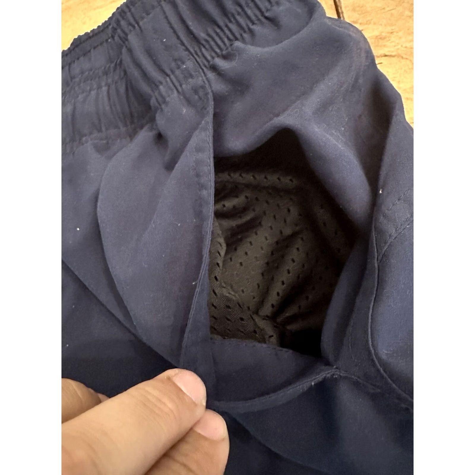 Nike VINTAGE Nike Swim Trunk Men’s Medium Blue Embroidered Swoosh Nylon Shorts Size US 31 - 3 Thumbnail