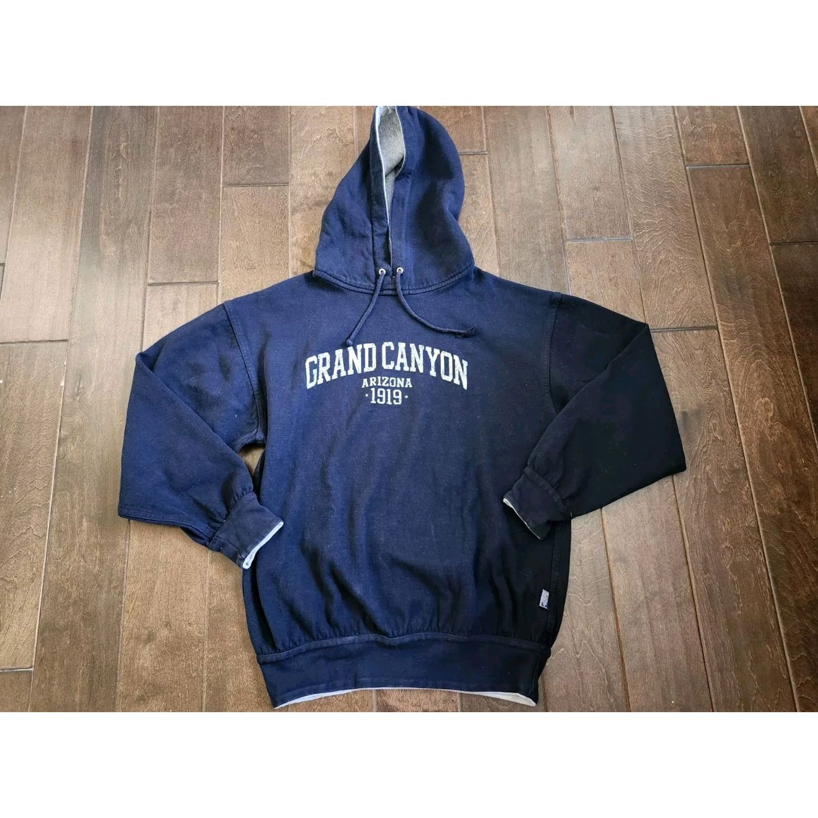 Vintage MV Sport Grand Canyon Arizona 1919 Reversible Hoodie Men L Pullover Blue Long Sleeve Cotton Polyester Size US M / EU 48-50 / 2 - 3 Thumbnail