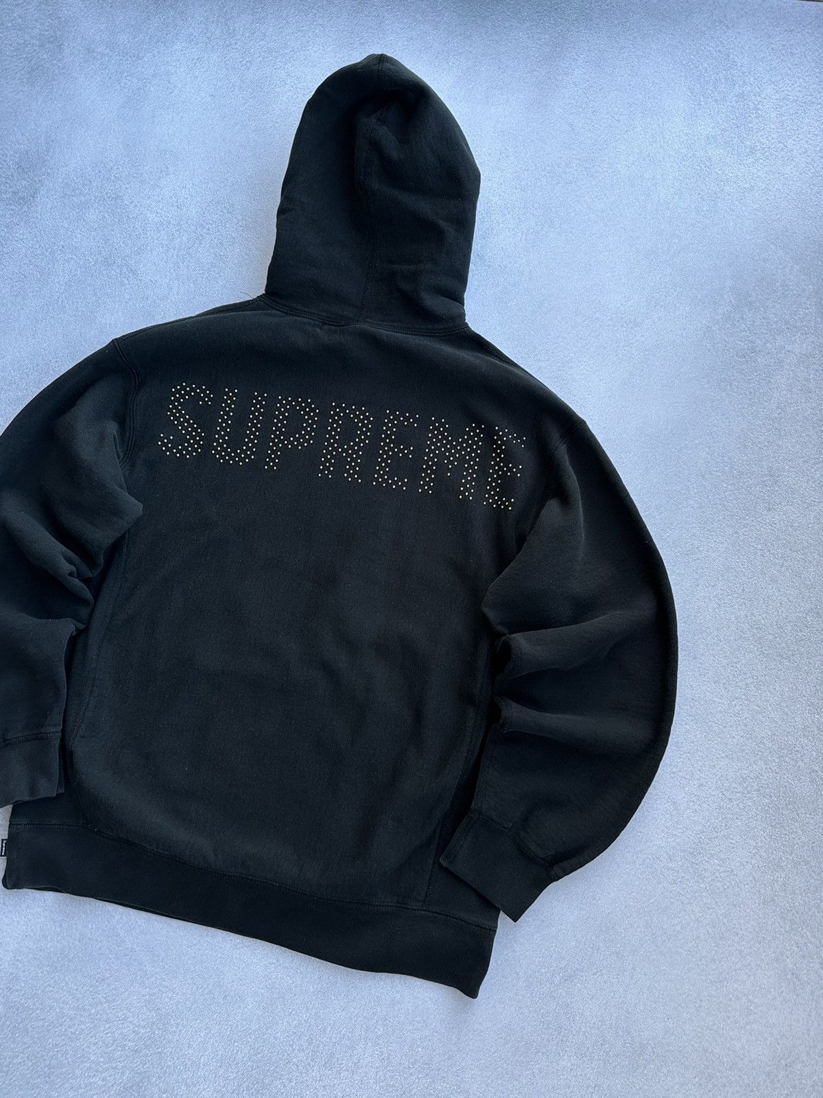 Supreme × Vintage Supreme Rhinestones Back Logo Black Heavyweight ...
