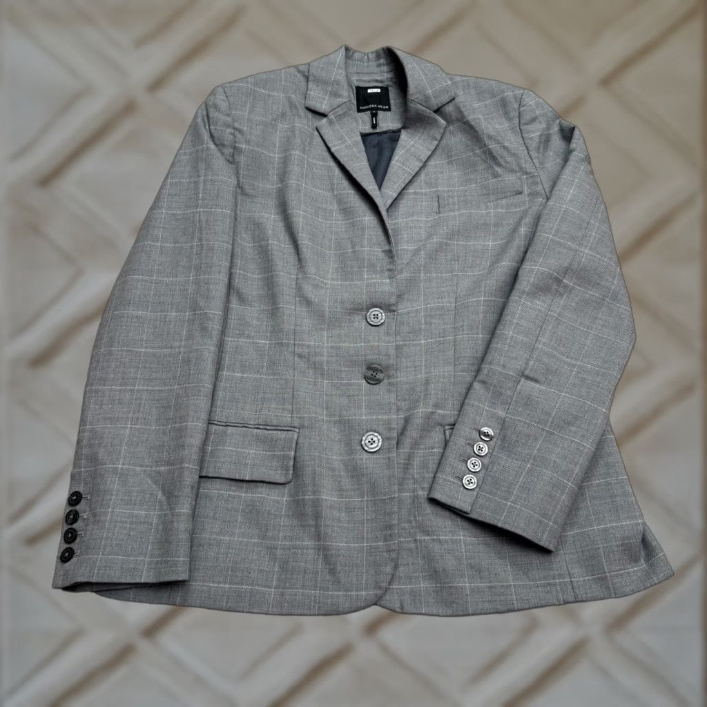 Marissa Webb Marissa Webb Blazer Women Small Gray Check Single Breasted Wool Work Womens Size S / US 4 / IT 40 - 1 Thumbnail