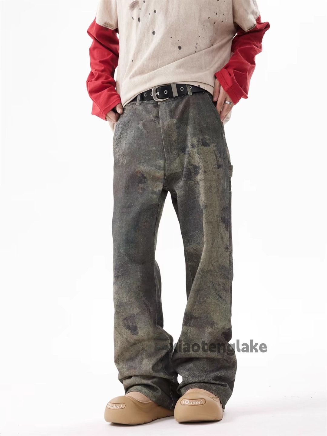 Designer × Japanese Brand × Vintage camo washed faded pattern skate hiphop flared pants Size US 28 / EU 44 - 4 Thumbnail