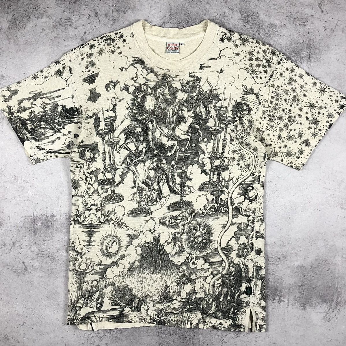 Vintage Hemp Union Apocalypse Graphic Engraving 90s Tee Size US L / EU 52-54 / 3 - 2 Thumbnail