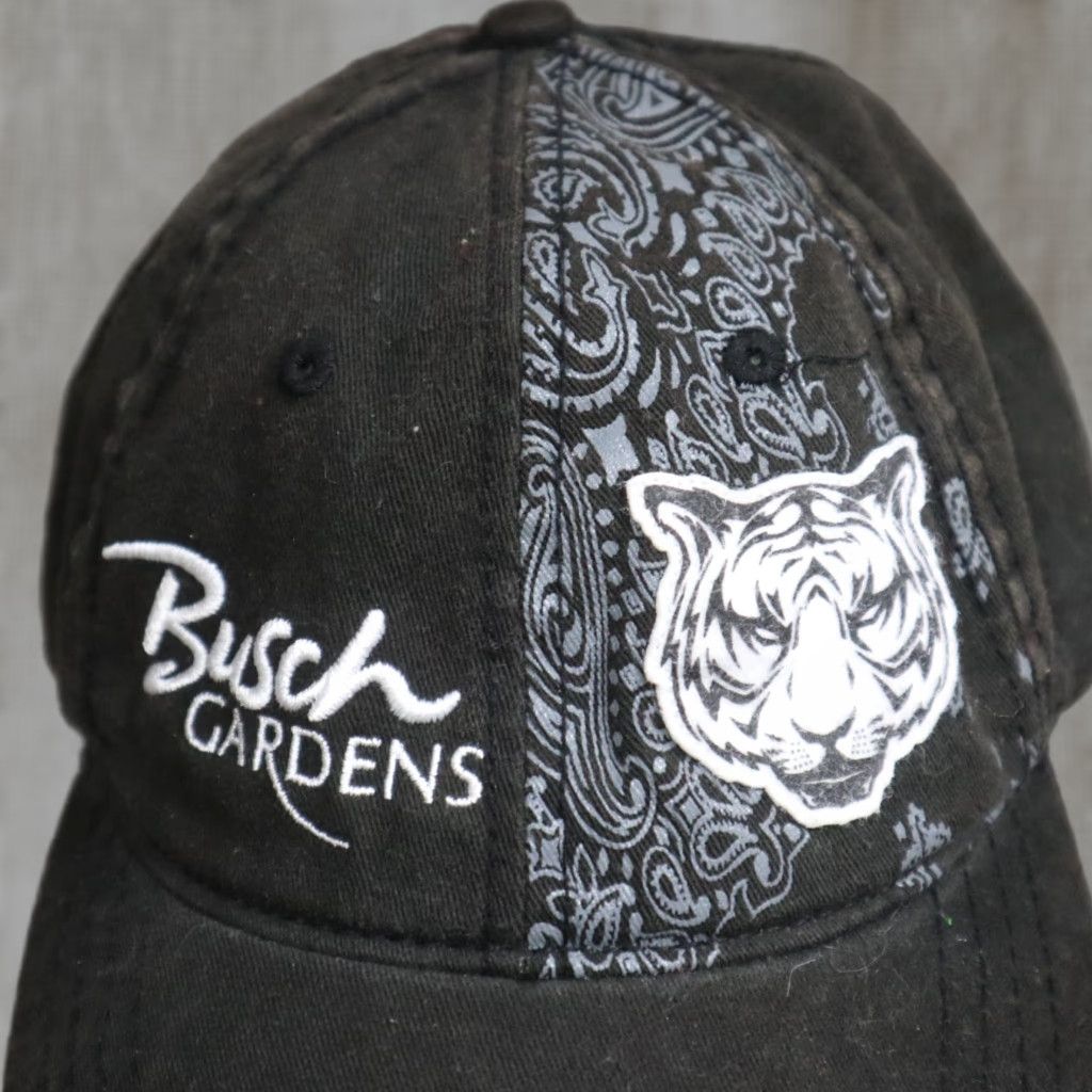 Vintage Bush Gardens Hat Baseball Cap Adult Adjustable Black Men's Adjustable Hat Cap 3D Logo Outdoor Casual Street Style Size ONE SIZE - 1 Thumbnail
