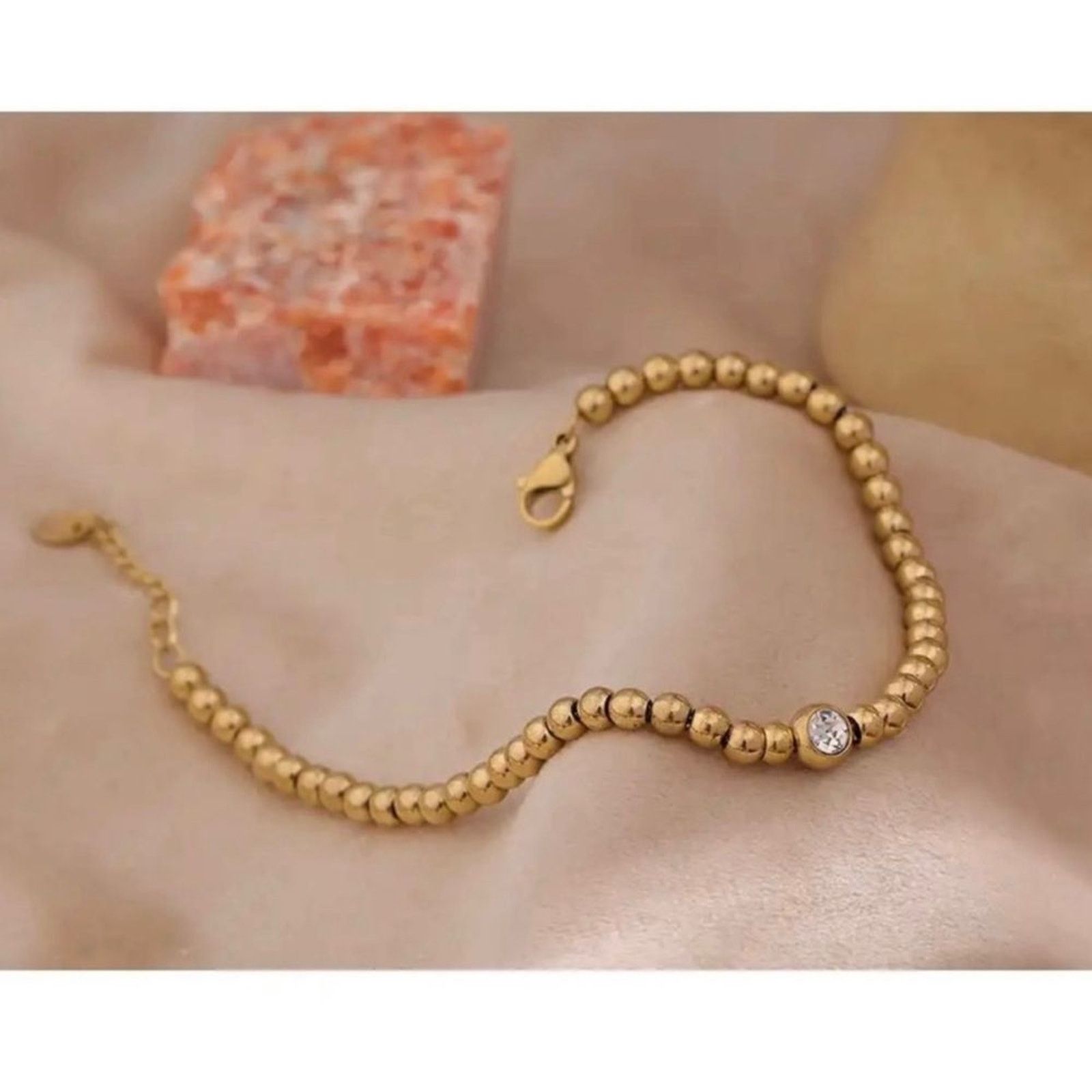 Other 18K Gold Plated Beaded Bangle Size ONE SIZE - 2 Thumbnail
