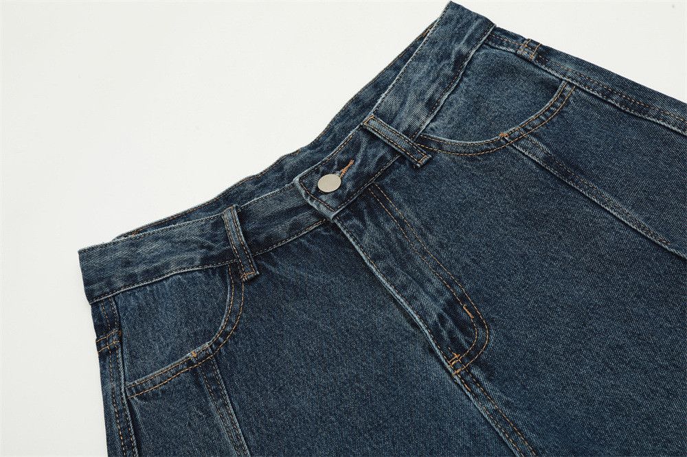 Japanese Brand × Jean Men's loose workwear stitching straight cutaway jeans Size US 32 / EU 48 - 3 Thumbnail