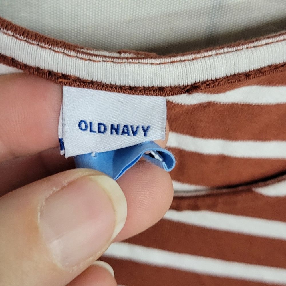 Other Old Navy A-Line Dress Striped Brown & White Size M / US 6-8 / IT 42-44 - 3 Thumbnail